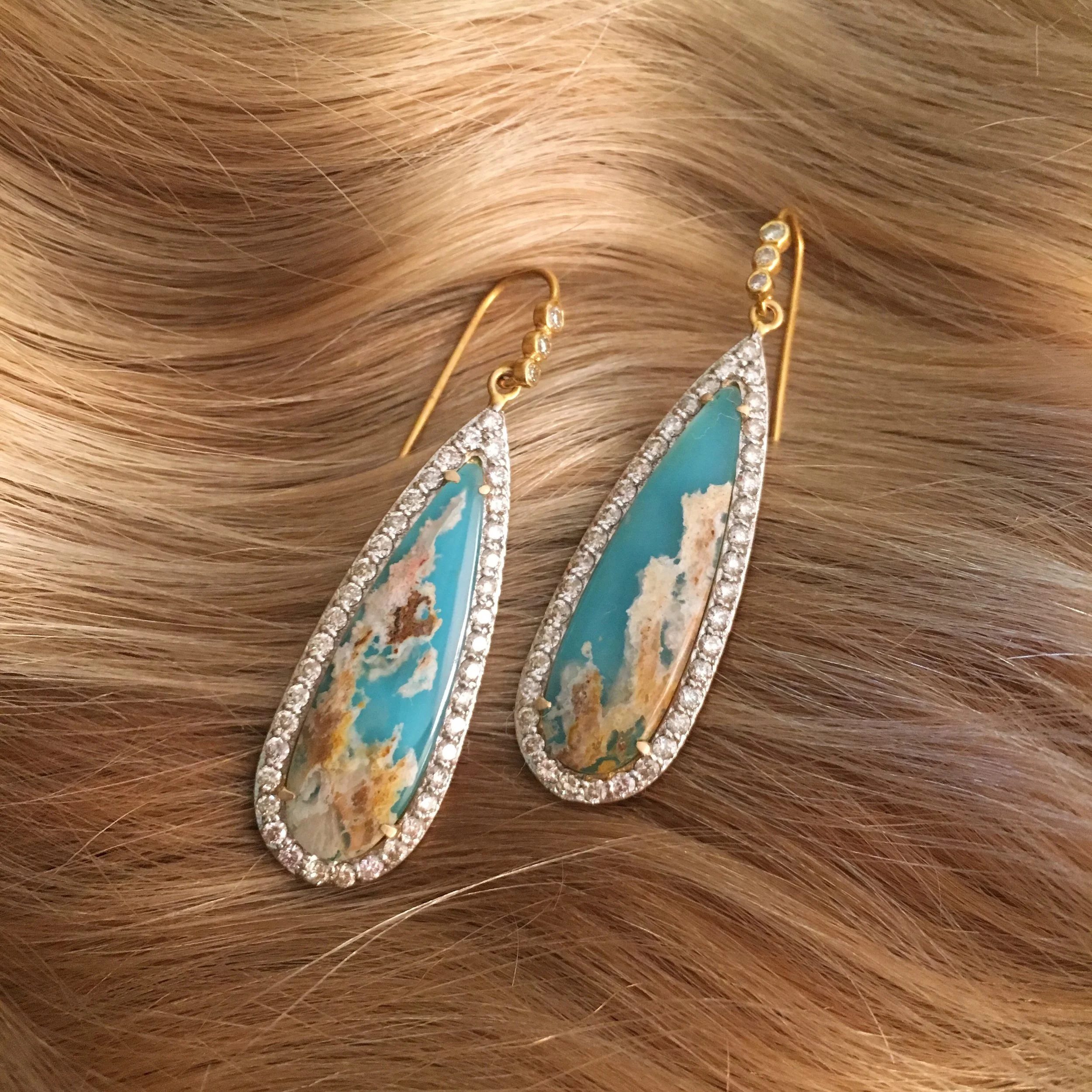 Lauren Harper Sea Agate, Diamonds and 18kt Gold