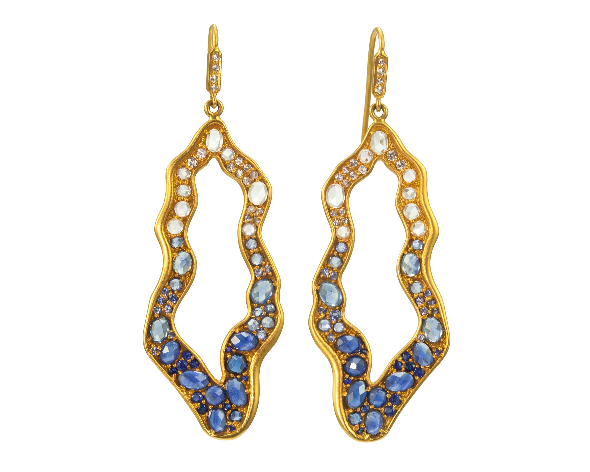 Lauren Harper Ombre Sapphire, 18kt Gold Earrings