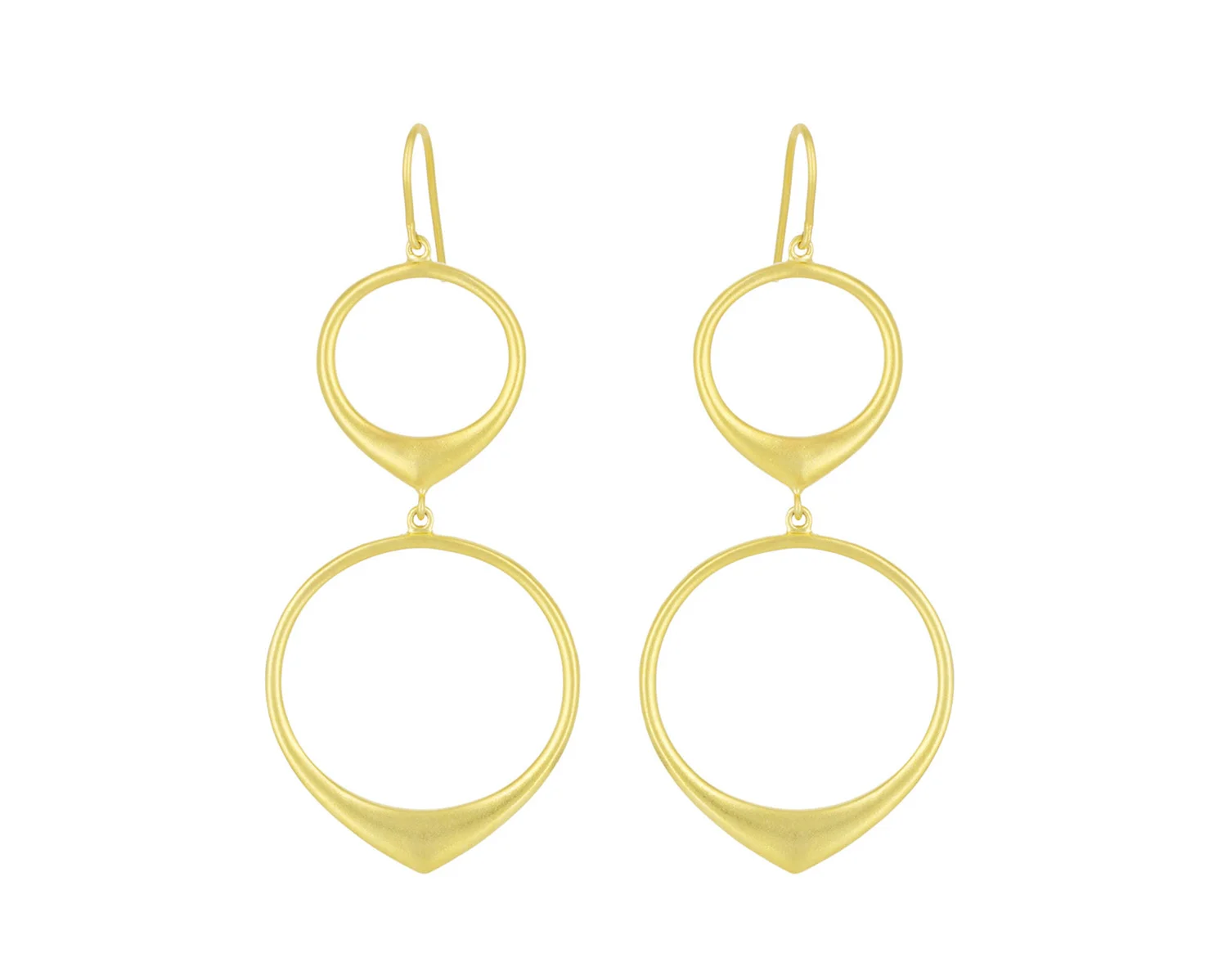 18kt Gold plated Brass Double Circle Earrings
