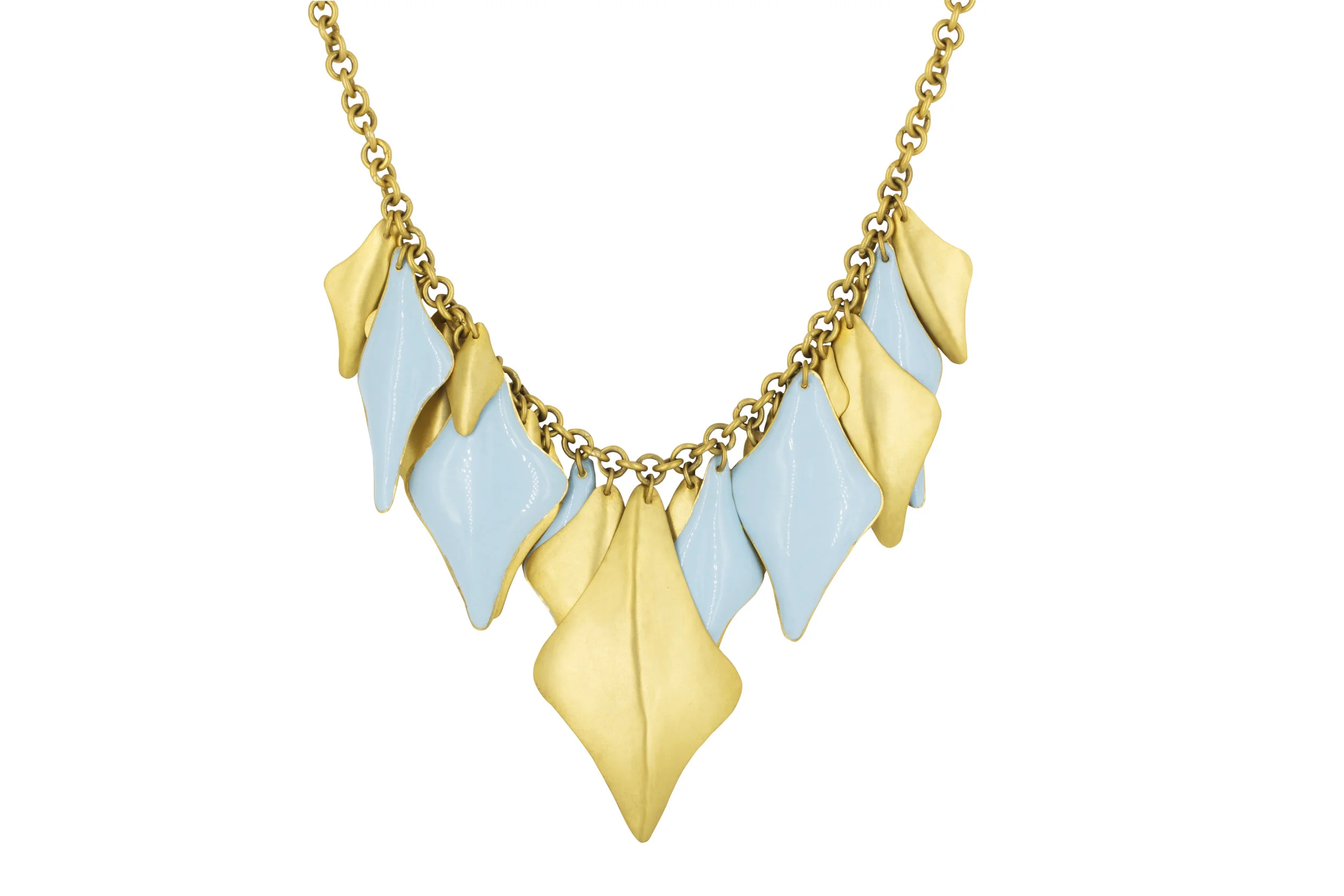 Turquoise Enamel on 18kt Gold Plated Brass