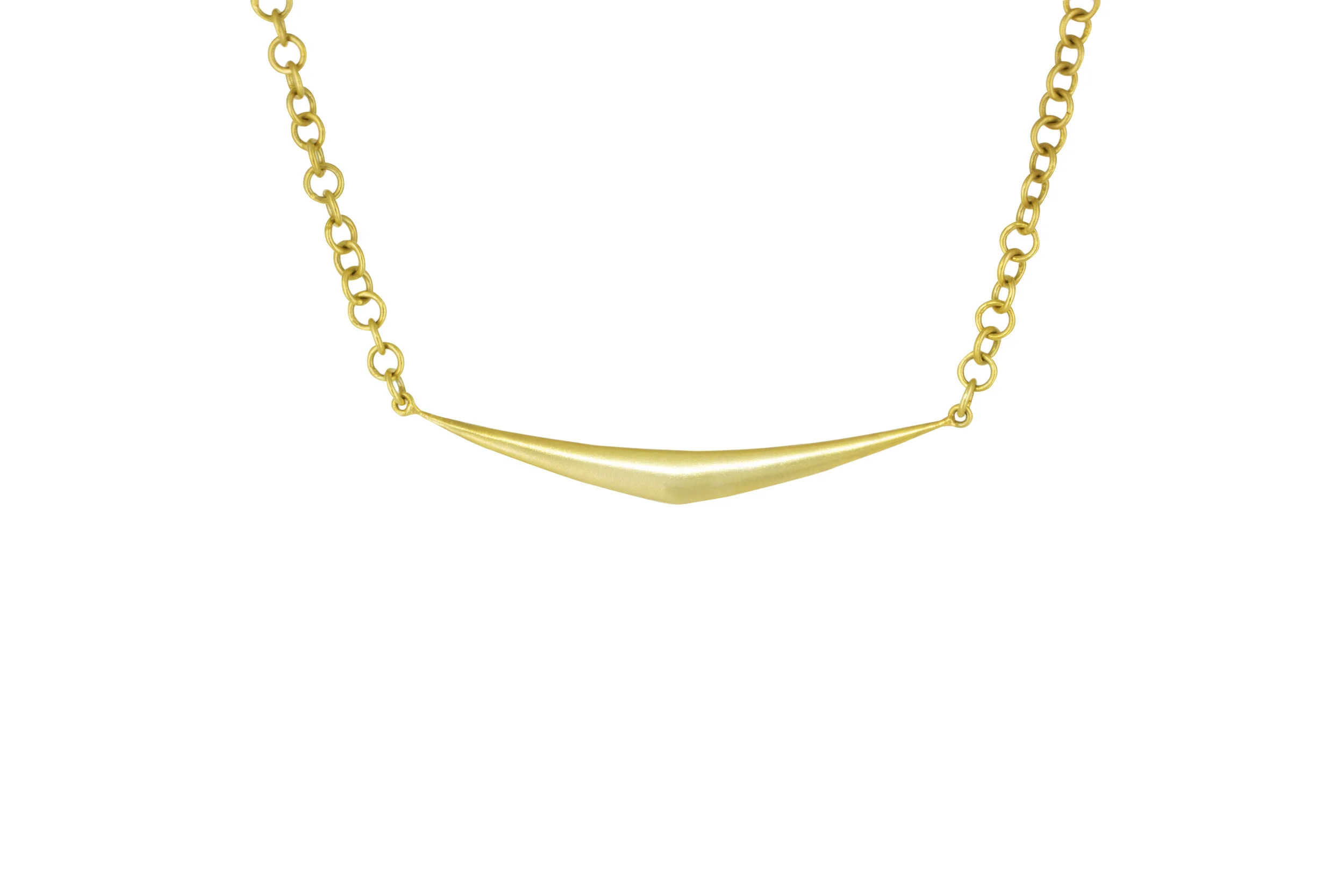 18kt Gold Plated Brass Crescent Necklace