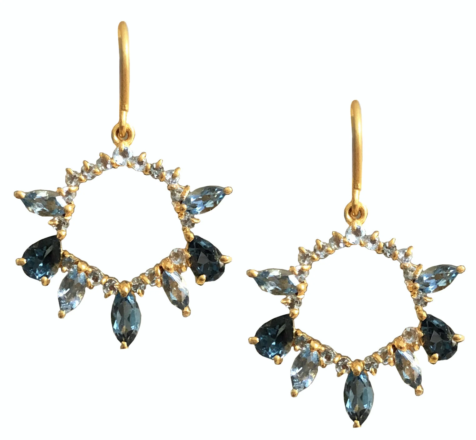 Aquamarine London Blue Topaz Gold Earrings by Lauren Harper
