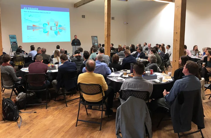 MKSK Principal Chris Hermann, AICP, presents on the future of Autonomous and Connected Vehicles.