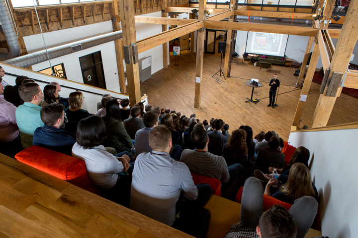 Keynote speaker David Van Der Leer of the Val Alen Institute, discusses best in class public space informed by social engagement and the user experience, and the work that the Institute has done around the globe.