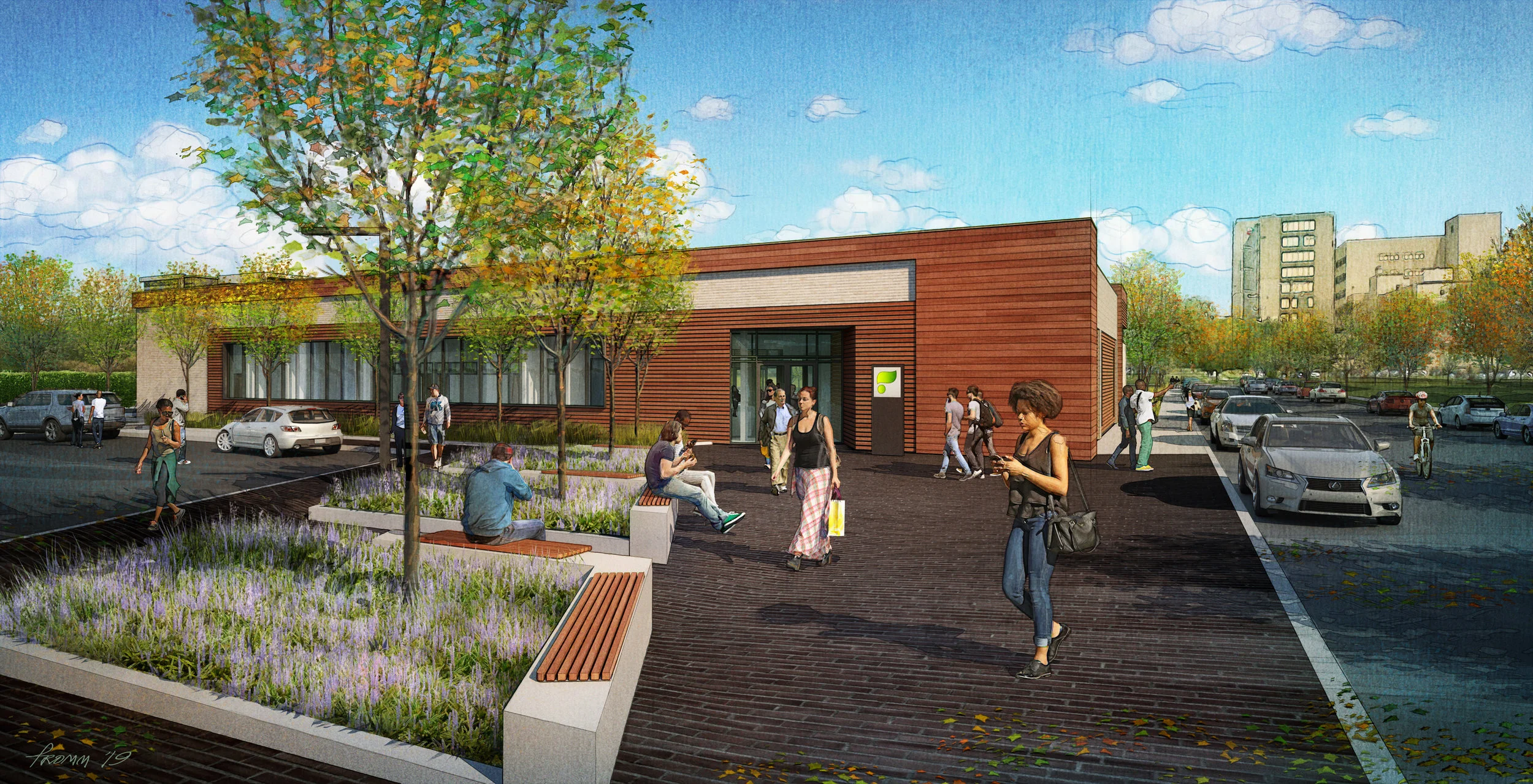 The Outpatient Rehabilitation Clinic, housed in a renovated manufacturing building, will see its first patients this month. Rendering: Champlin Architecture