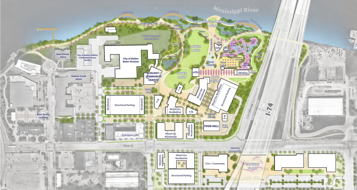 Moline Riverfront + Centre Plan — MKSK | Landscape Architecture, Urban ...