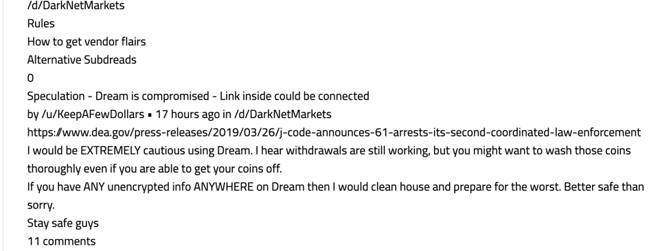 Darknet dream market reddit