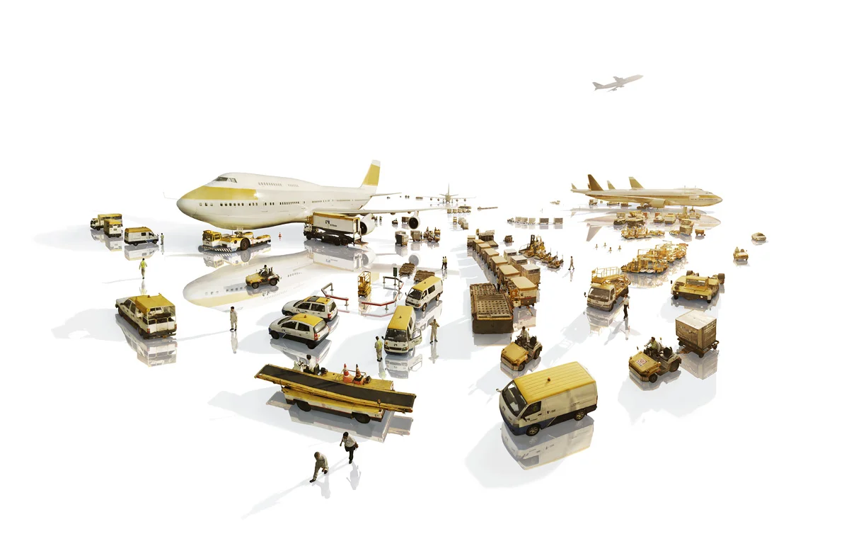 Constructed from many elements of the Hong Kong International Airport