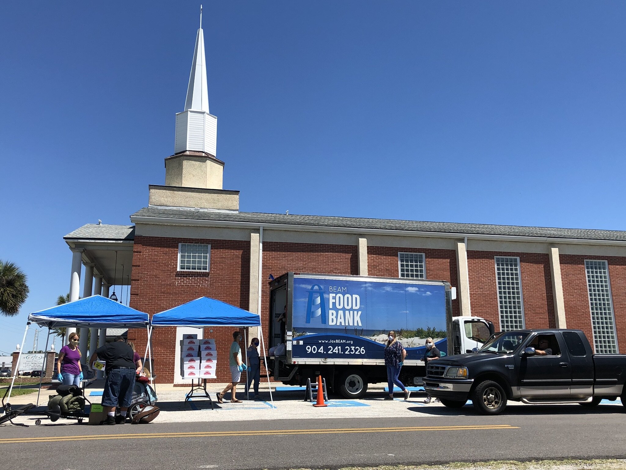 Neptune Baptist Church held their inaugural “Food Share” event on Saturday and provided groceries to 100 beaches families in need.