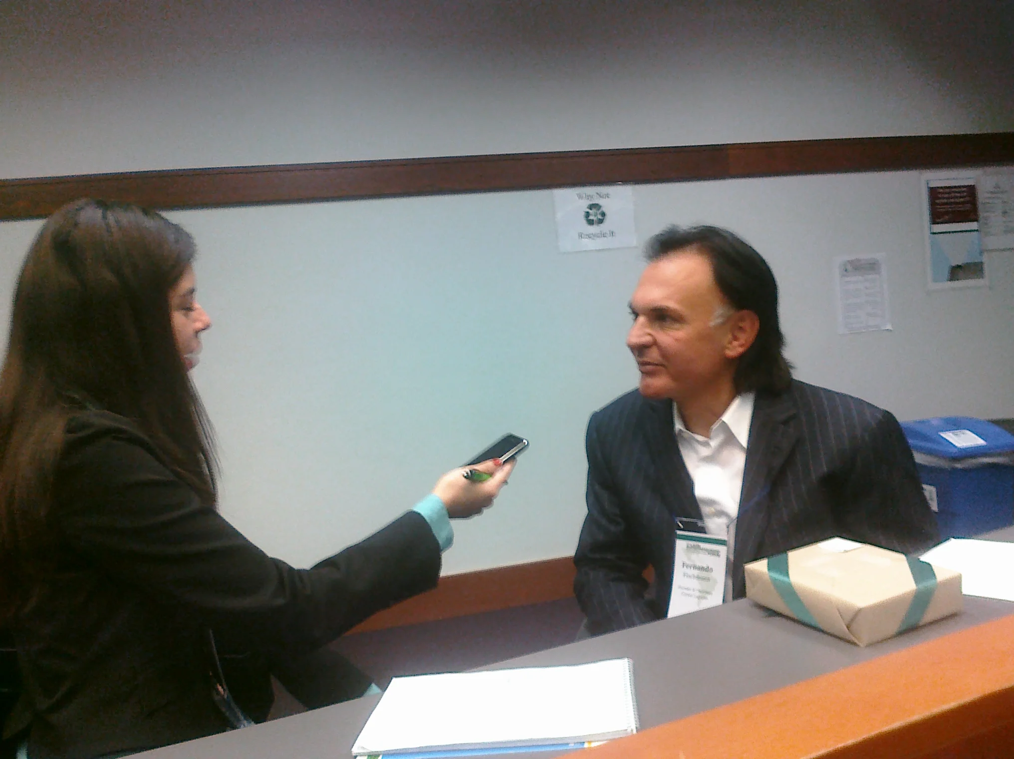 Managing an interview at Babson College’s Latin Entrepreneur Forum