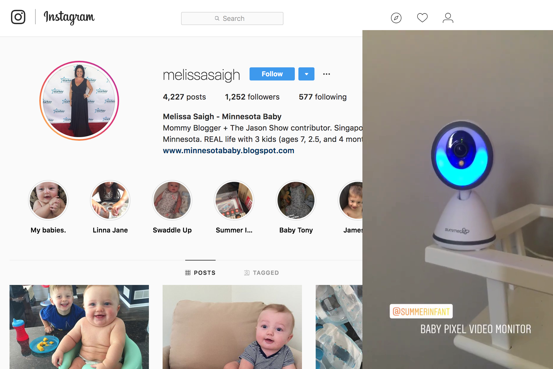 2018.08.00_Minnesota Baby, Instagram Stories_Summer Infant Baby Pixel monitor_Highlight, cropped 3x2.png