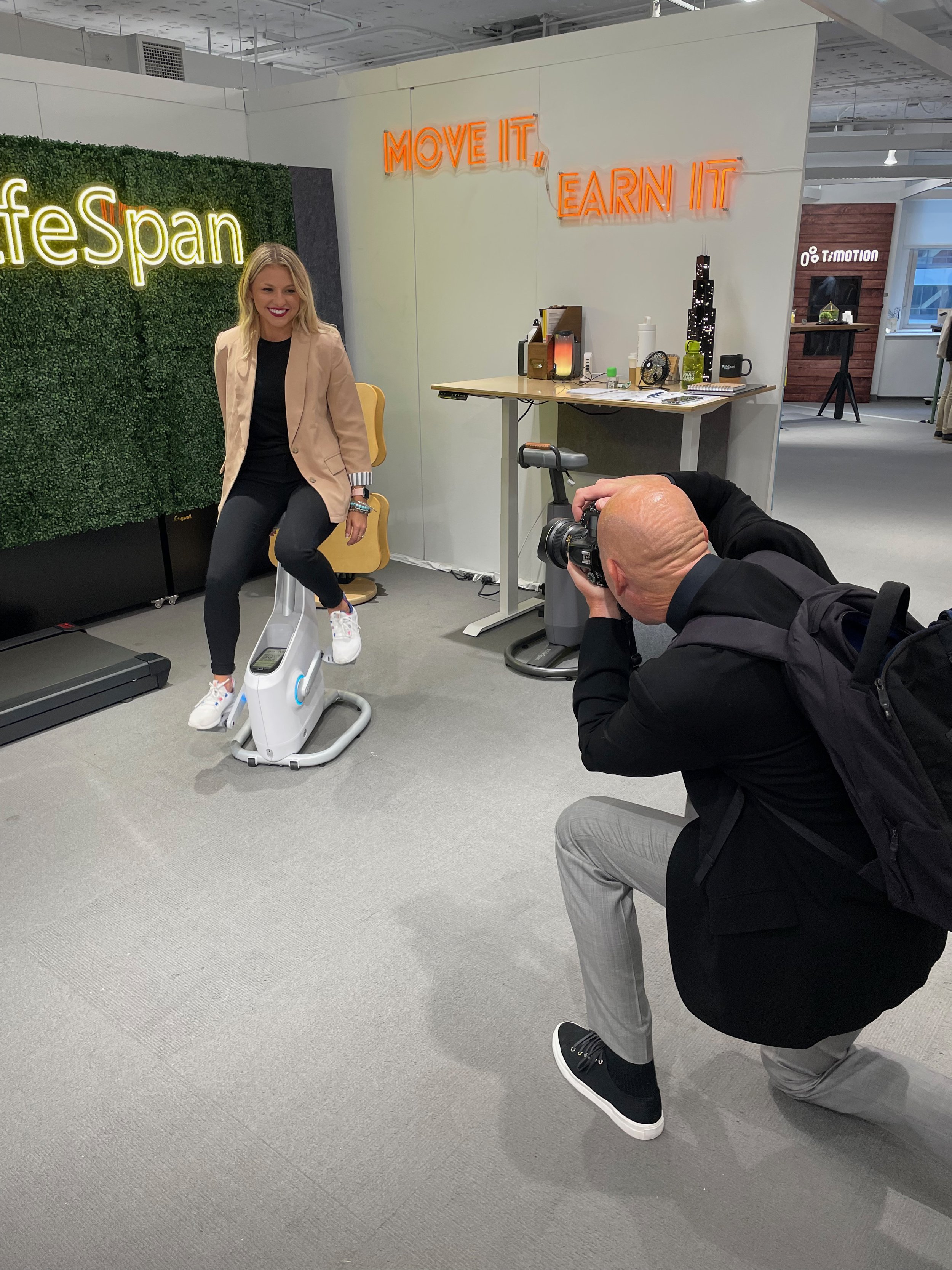 NeoCon 2023, officeinsight photographing LifeSpan Marketing Manager