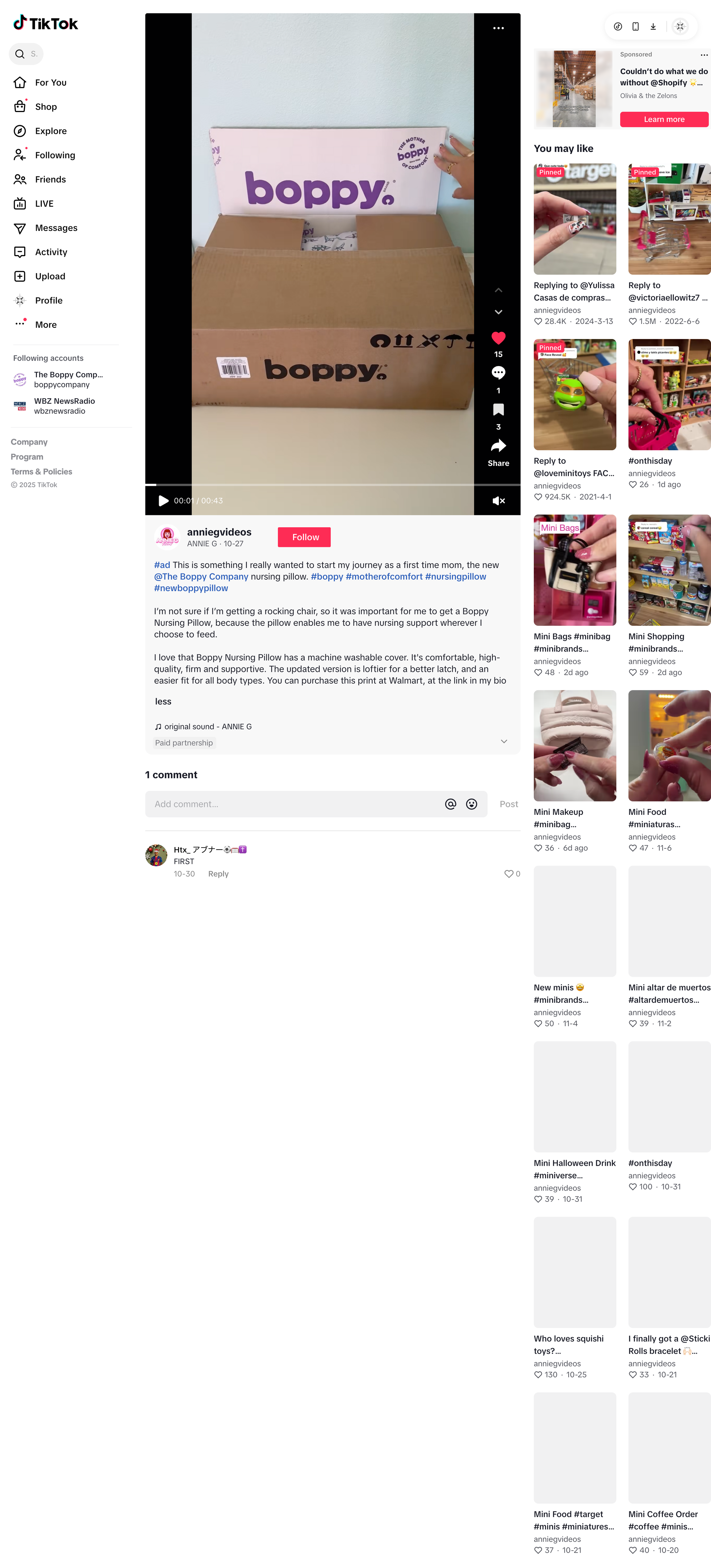 anniegvideos, TikTok