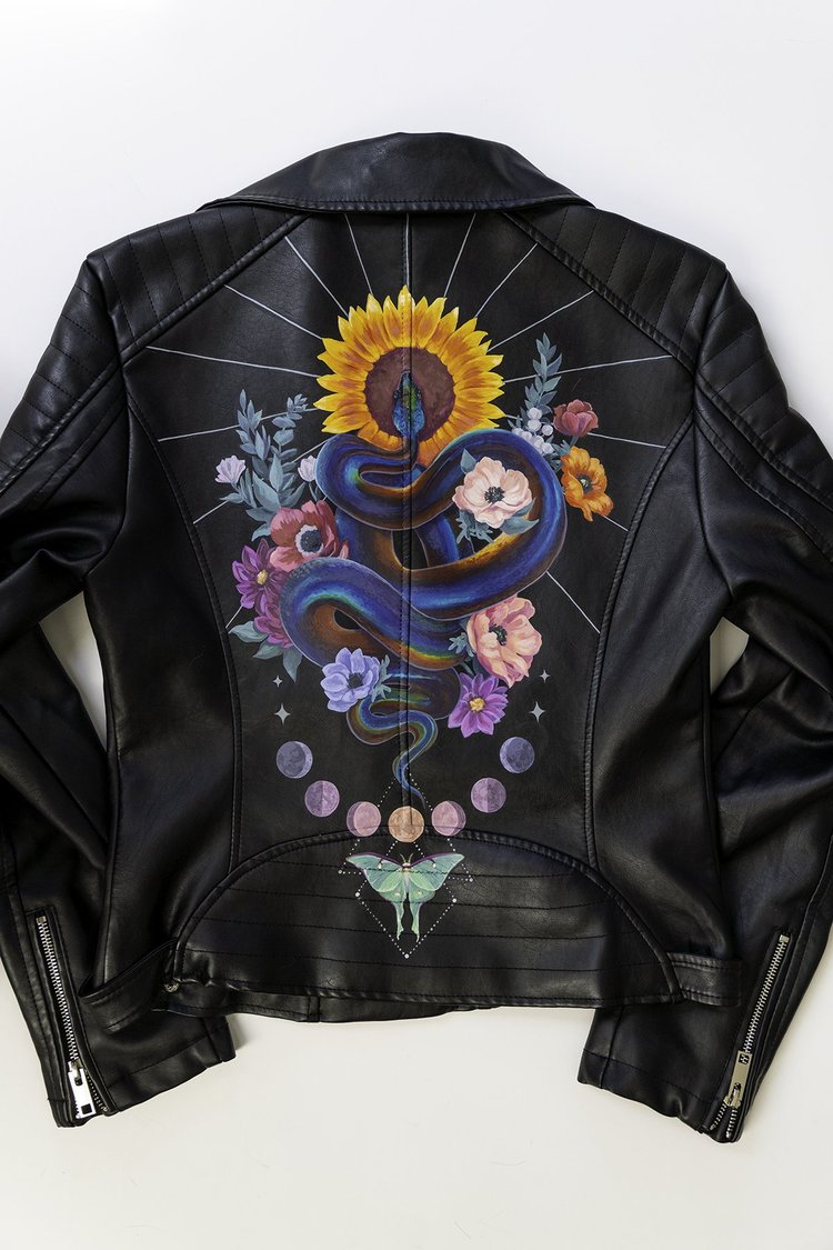 Custom Painted Leather Jacket — Andrea Fairservice