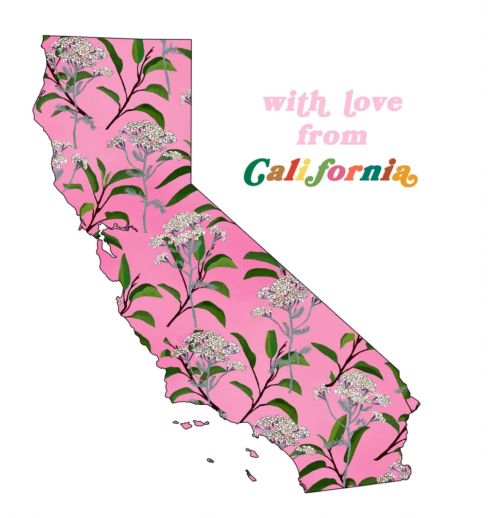 With Love From California - 11'' x 14'' - Gouache On Paper 
