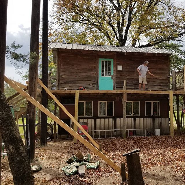 The beginning of a new project. Dining hall seating area added onto the Tree House kitchen. Our Director has it all planned and envisioned in his brilliant mind. Always fun and new exciting things going on out here at Messiah's Ranch #expertcarpenter