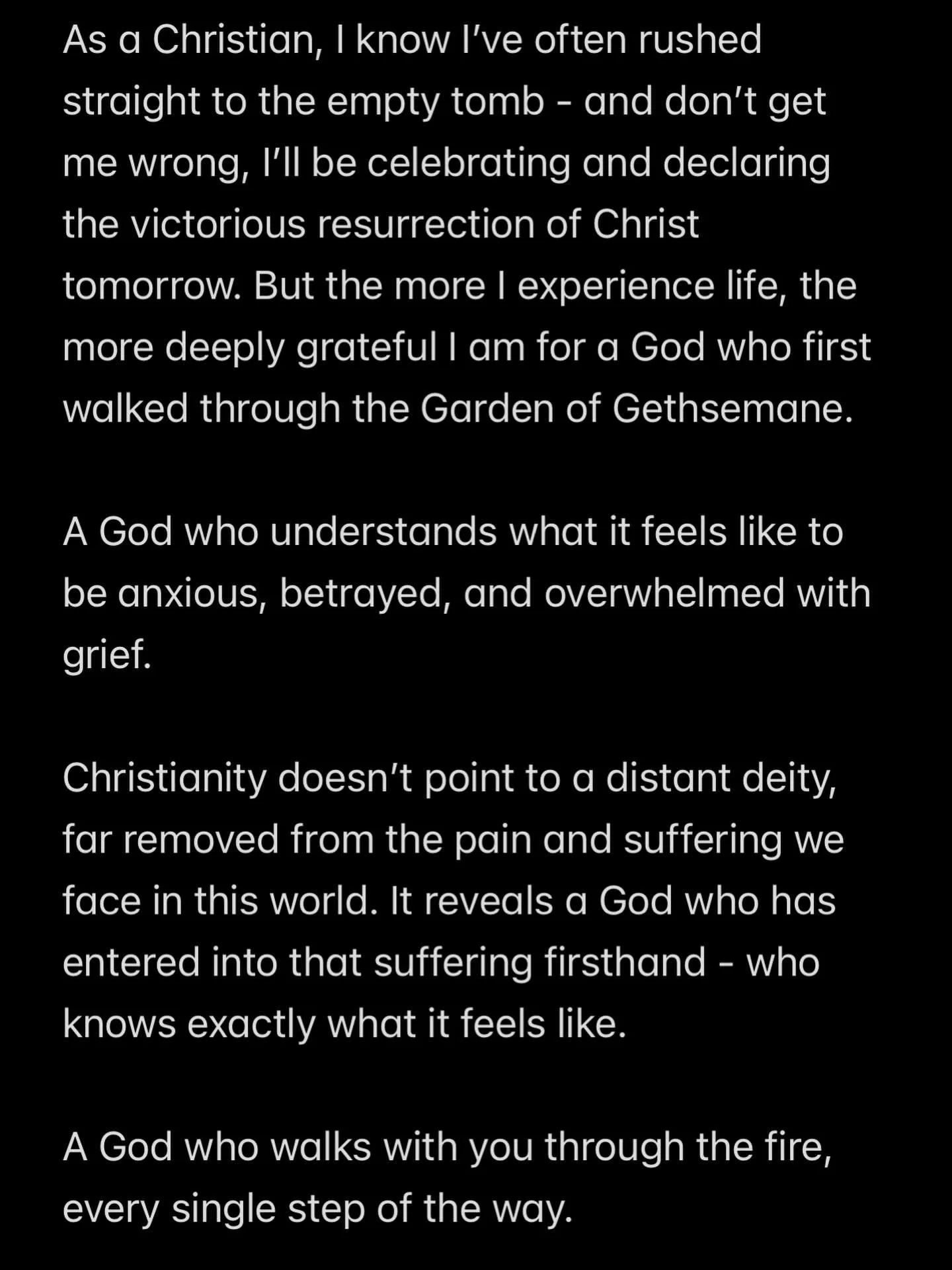 As a Christian, I know I&rsquo;ve often rushed straight to the empty tomb - and don&rsquo;t get me wrong, I&rsquo;ll be celebrating and declaring the victorious resurrection of Christ tomorrow. But the more I experience life, the more deeply grateful