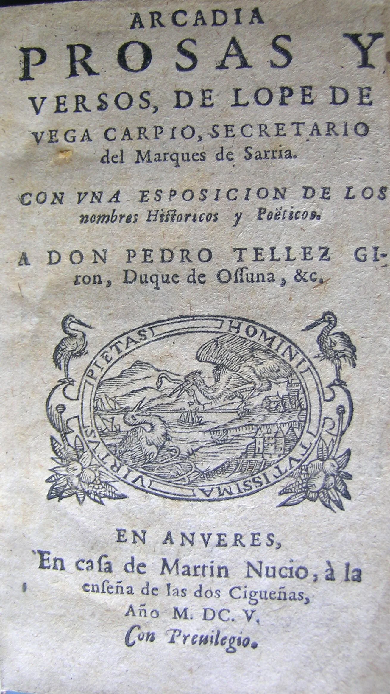 The title page of Arcadia