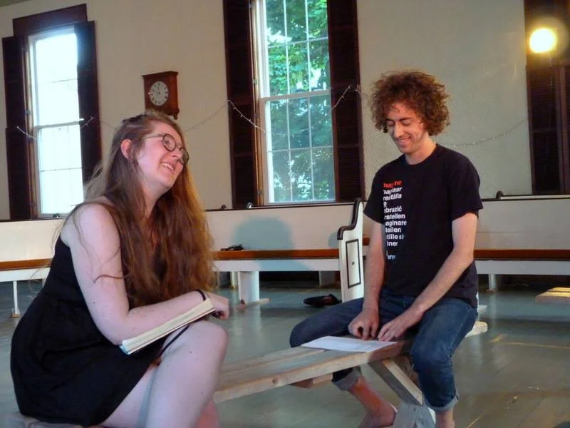Kyle Berlin (right) pictured at work on “Nice Town, Normal People.”