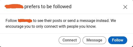 screenshot berichtje volgen linkedin