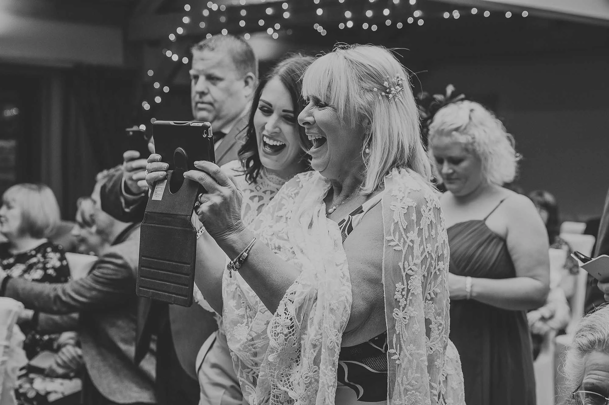 wedding guests at The White Hart