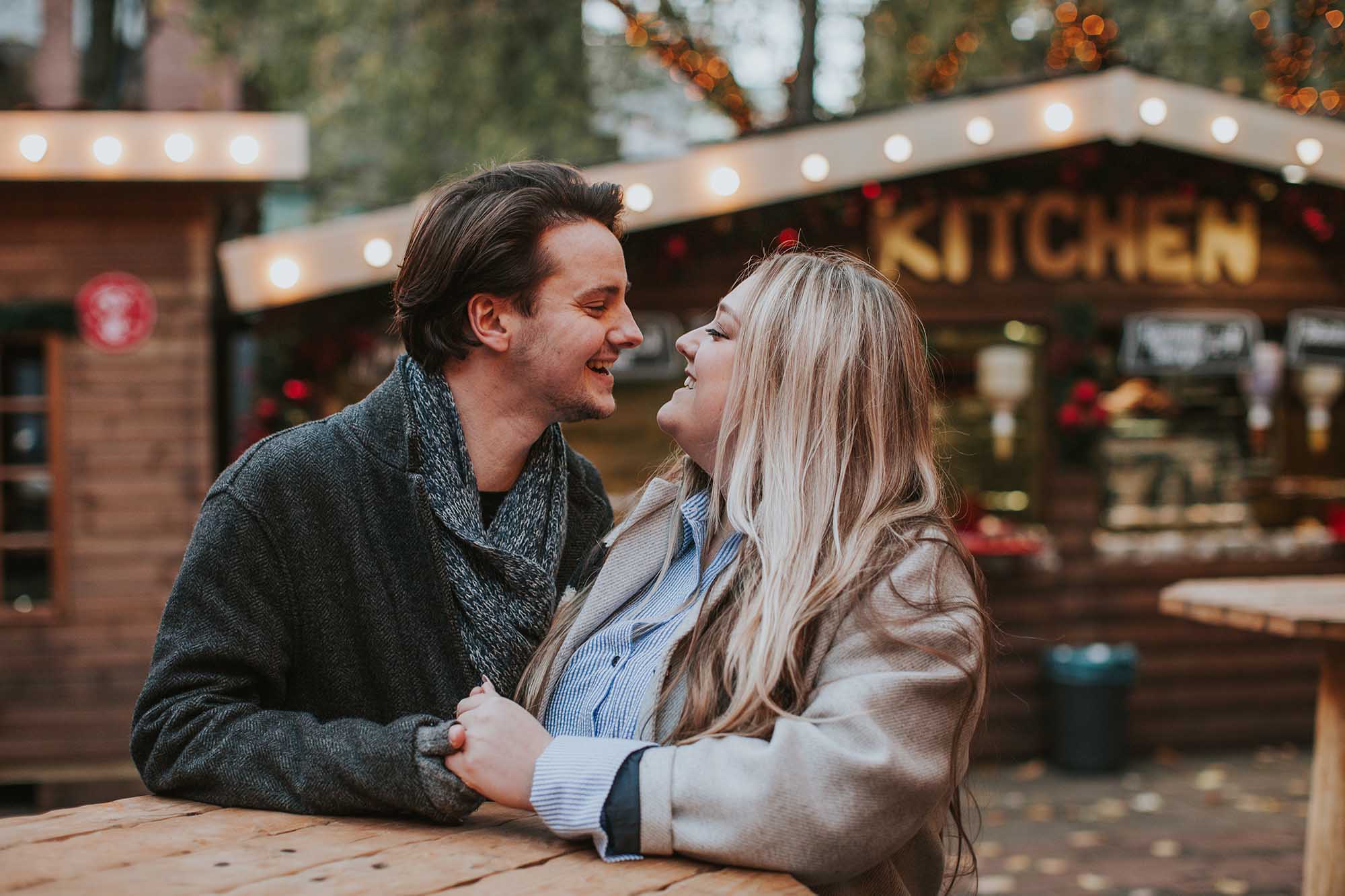 Manchester Christmas markets engagement photography