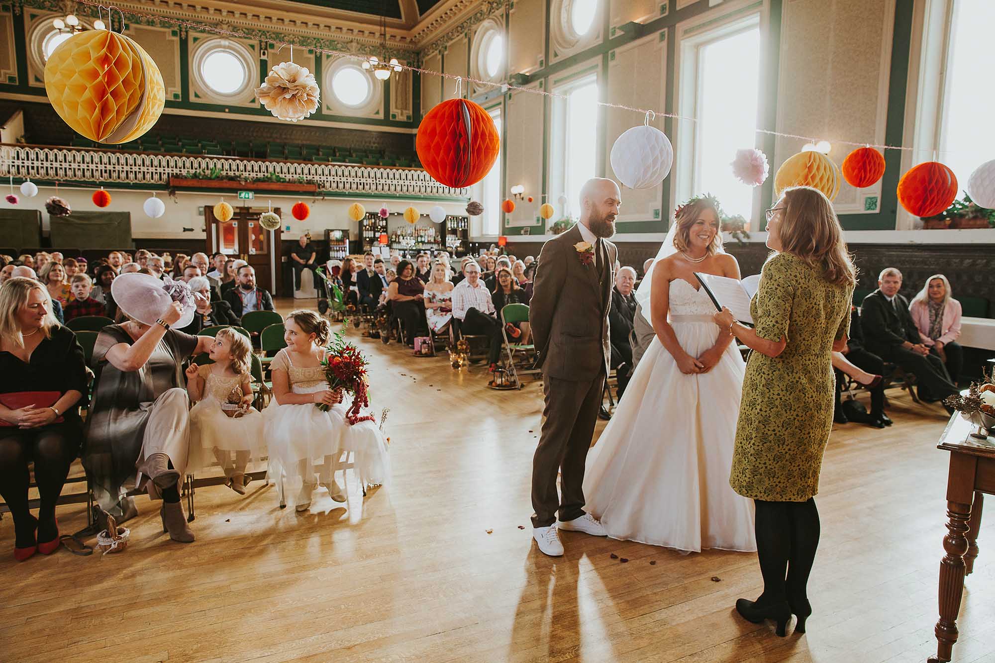 wedding ceremony at Todmorden Town Hall
