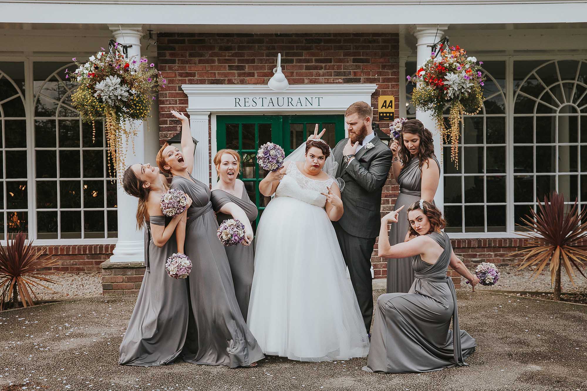 fun wedding party photo Yorkshire