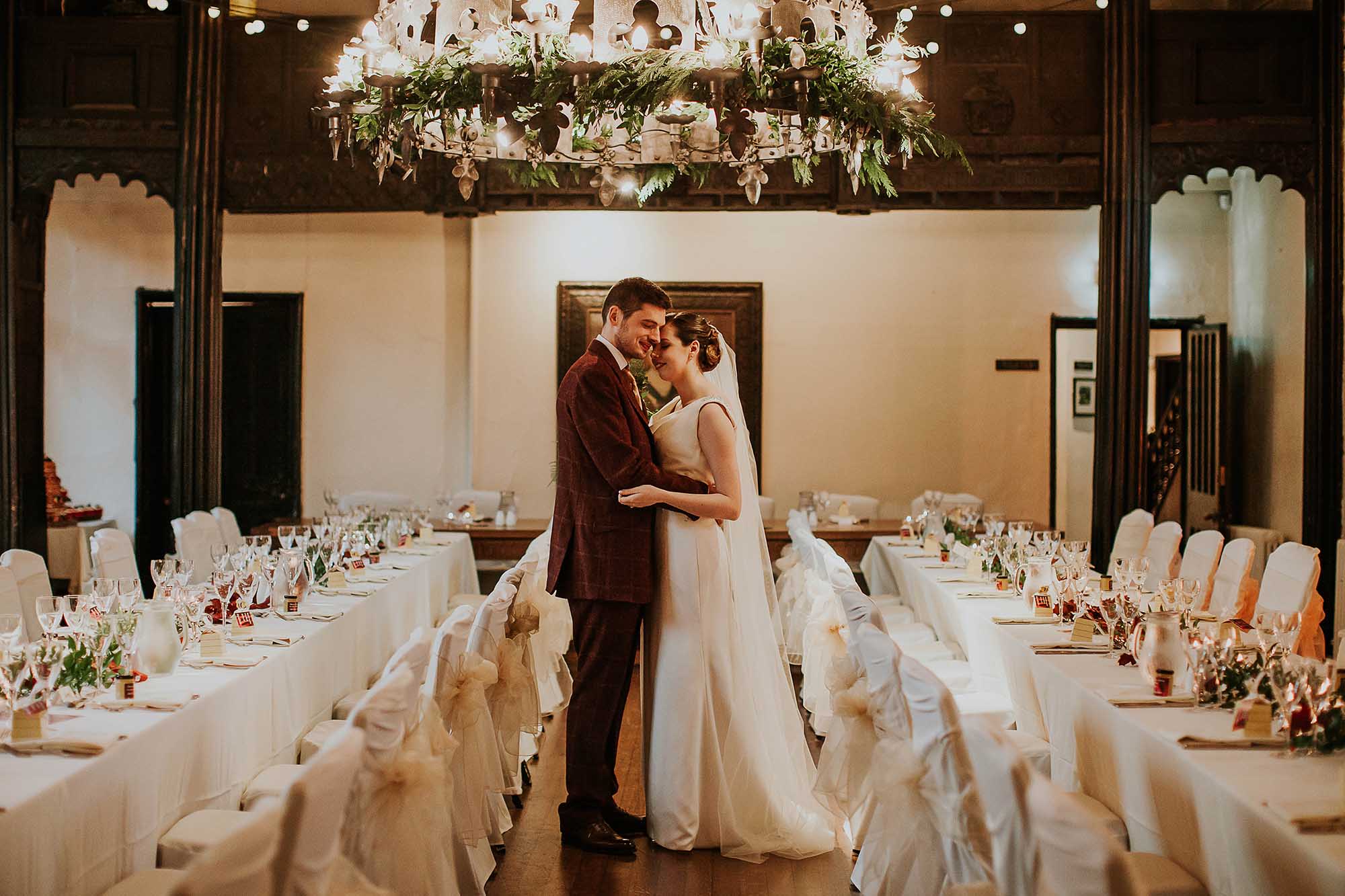 Samlesbury Hall winter wedding photography