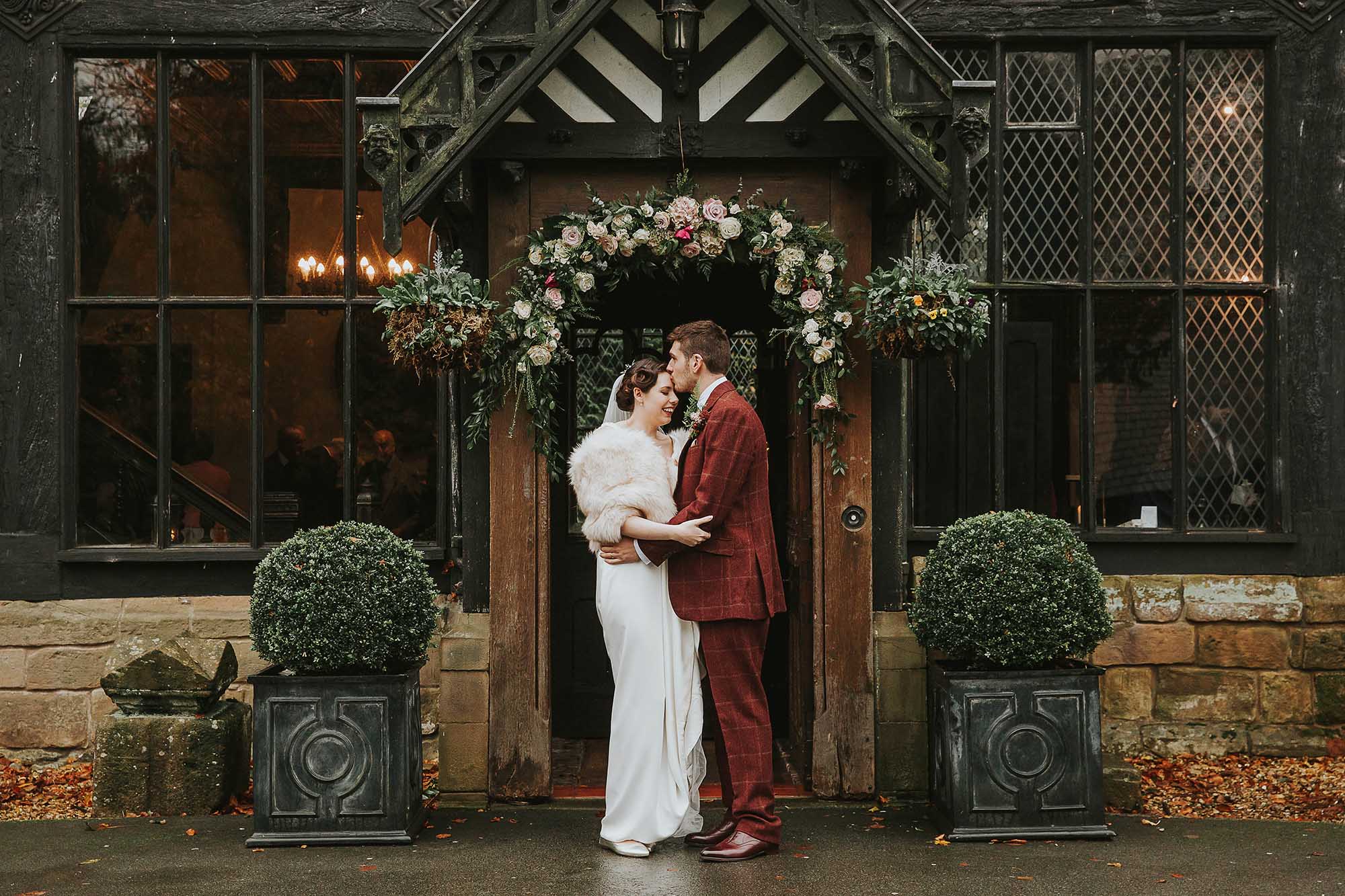 Samlesbury Hall bride and groom
