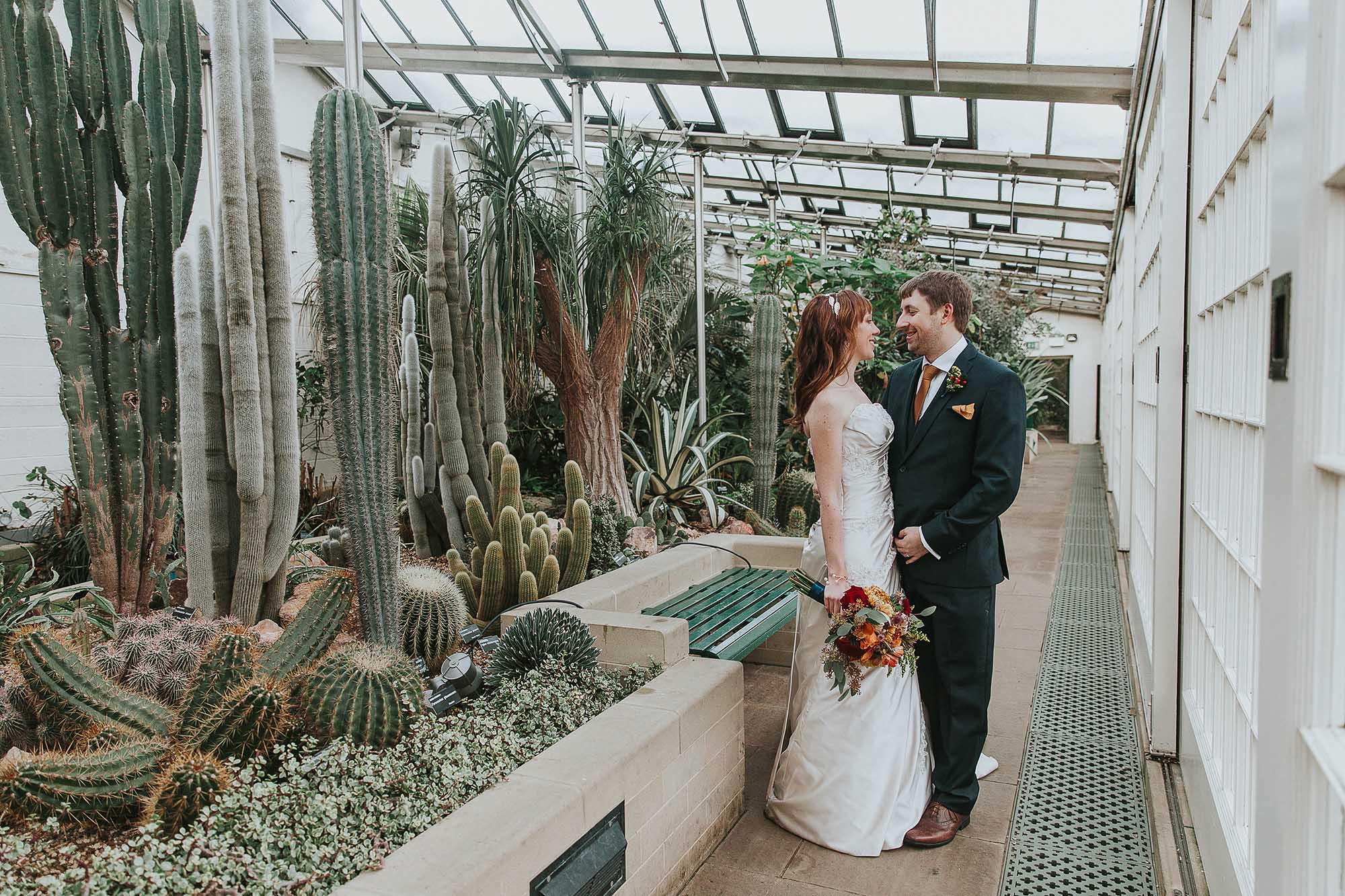 cactus wedding portrait