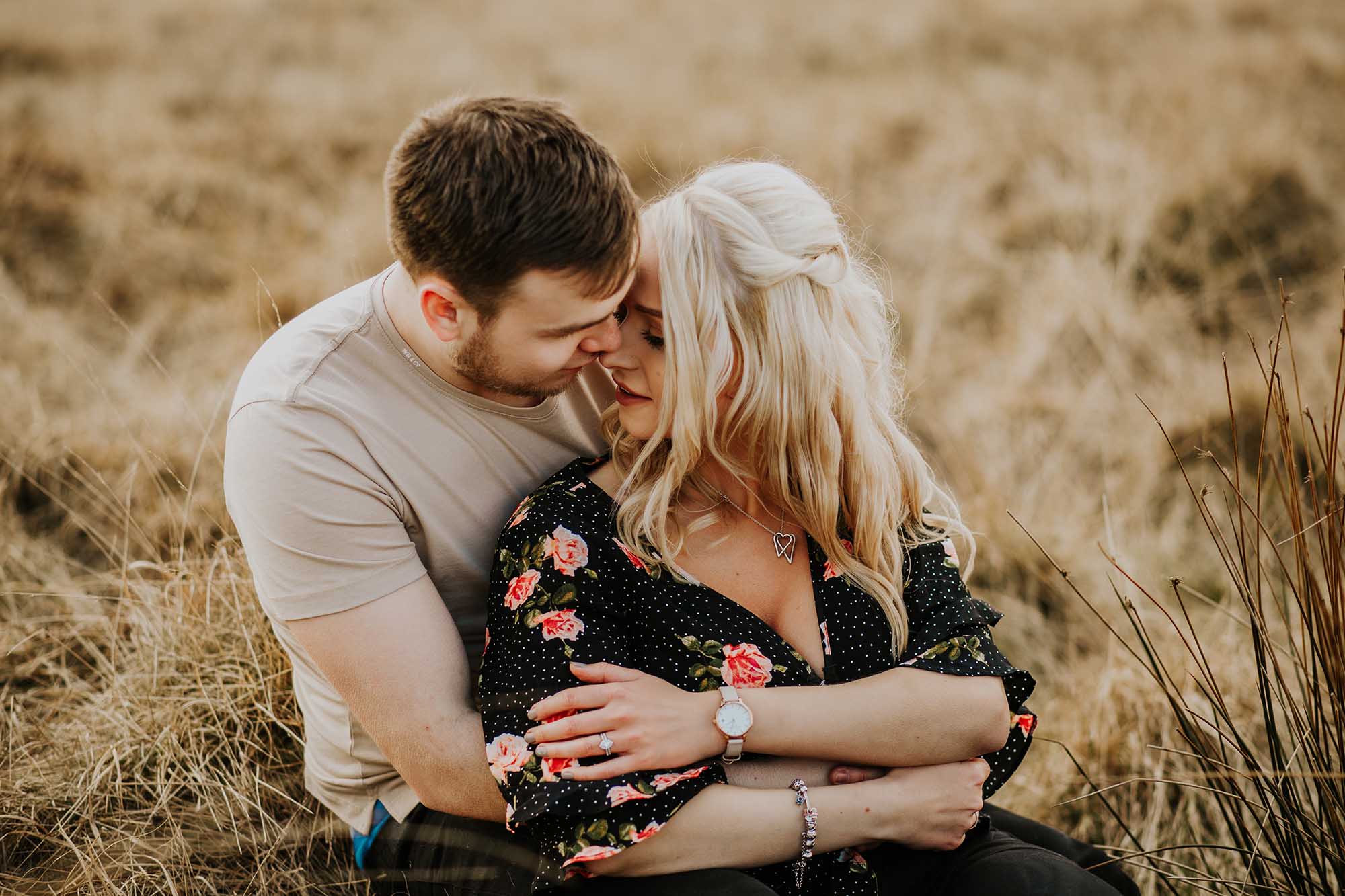 Moorland engagement photography