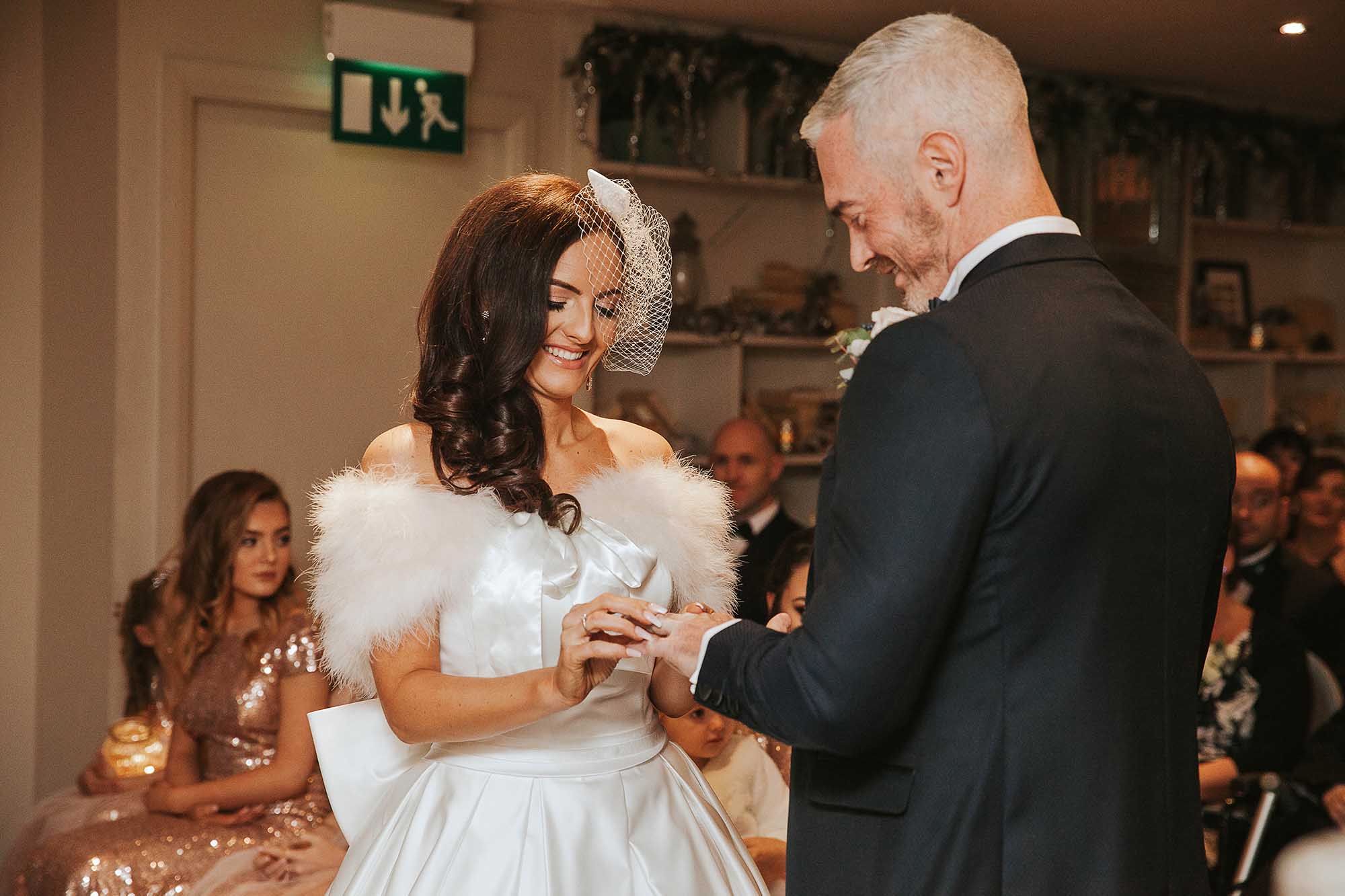 bride and groom wedding ceremony Manchester city centre 