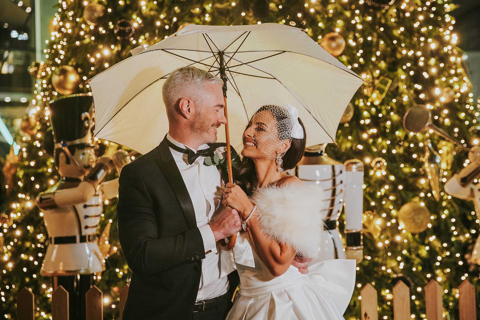 Christmas wedding photography
