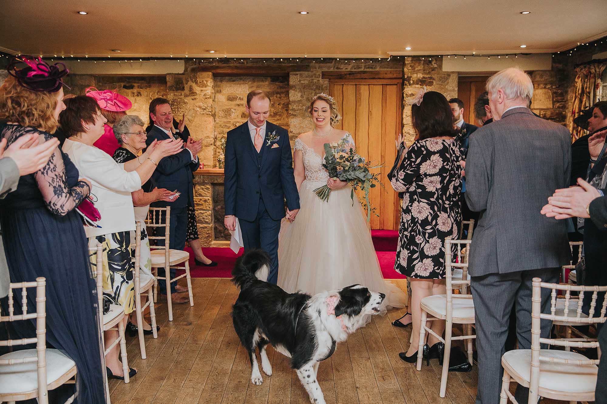 The Black Swan Helmsley bride and groom ceremony