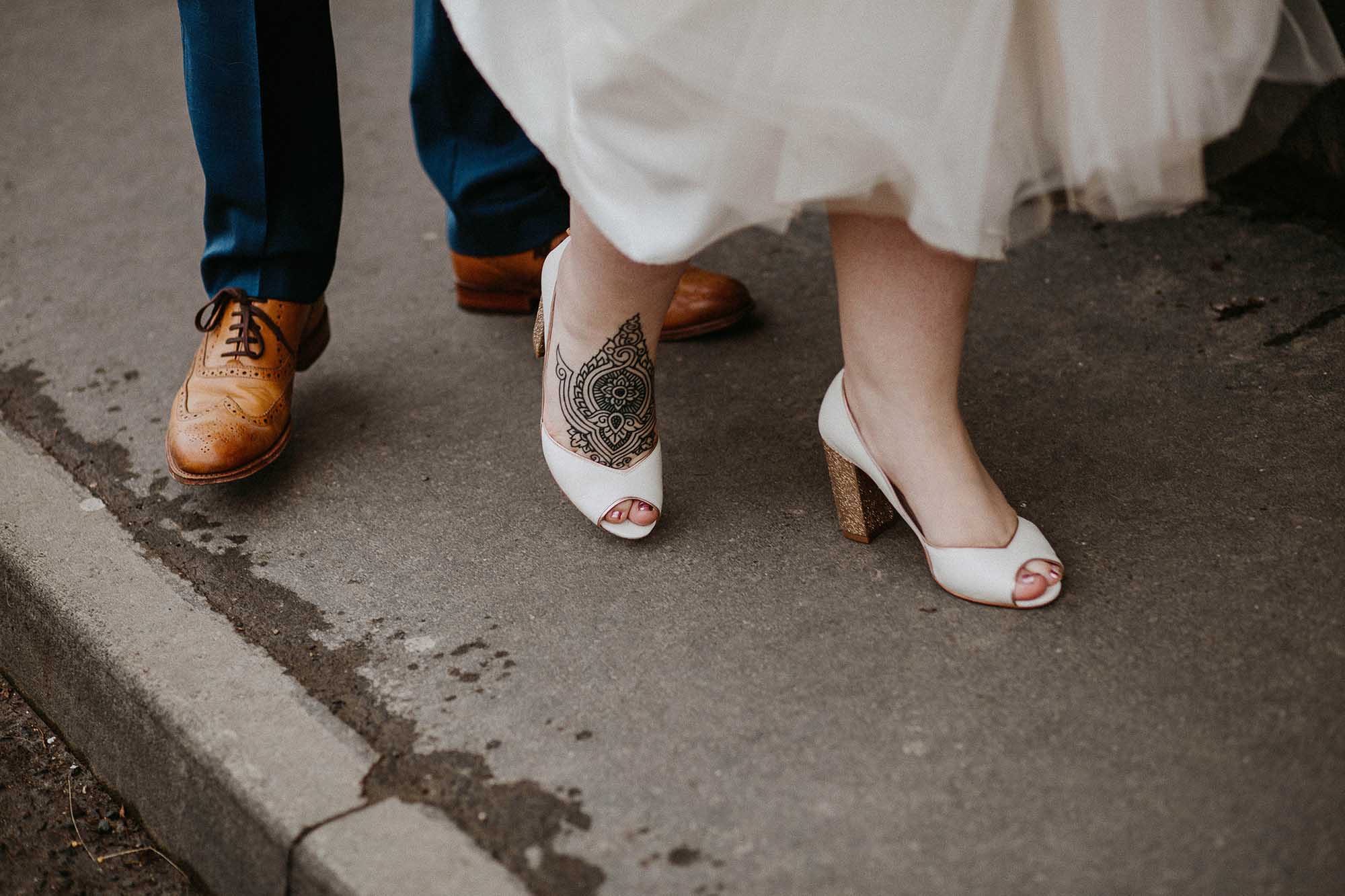 bride and groom matching tattoos