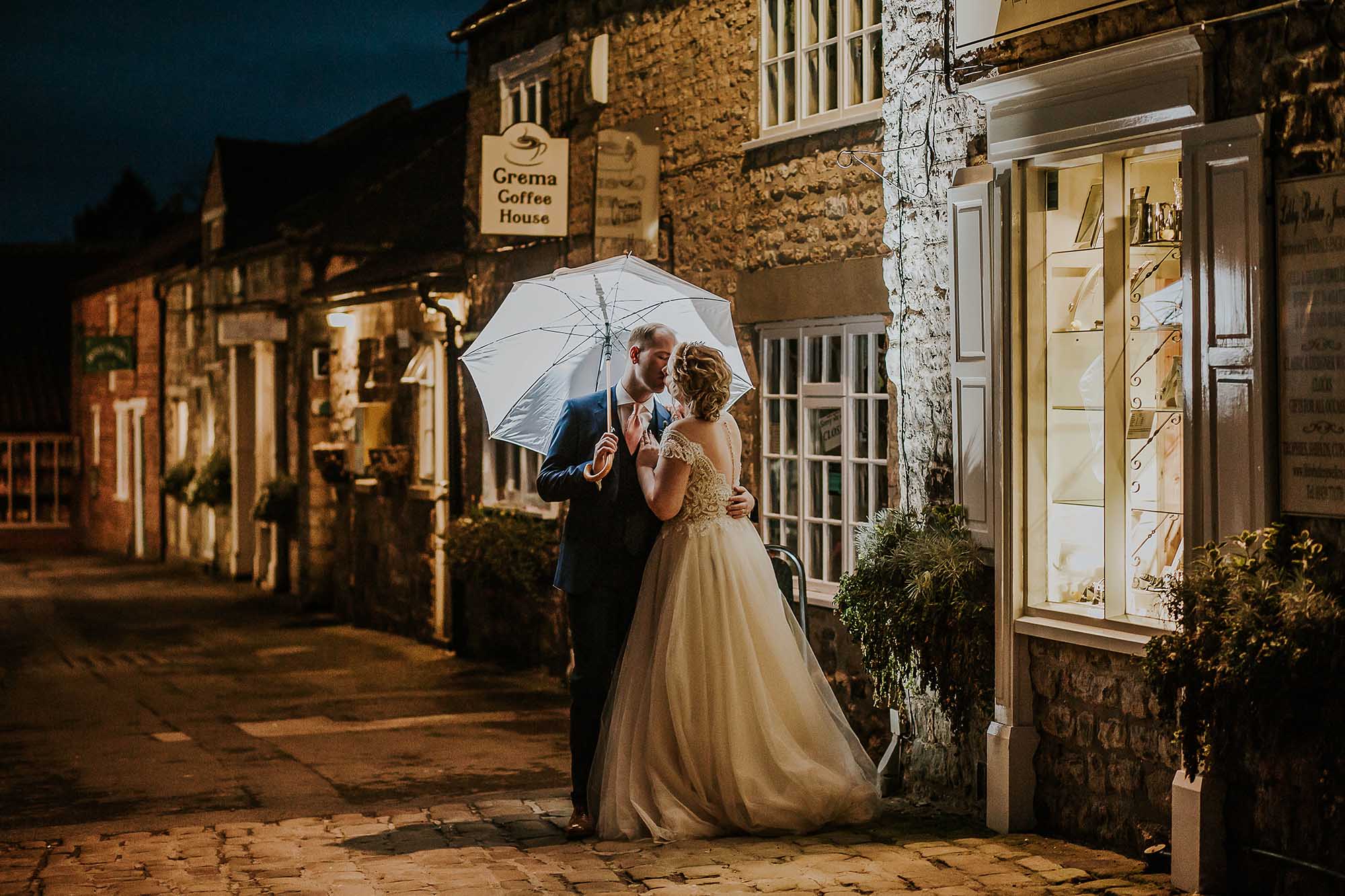 night time wedding photography The Black Swan Helmsley