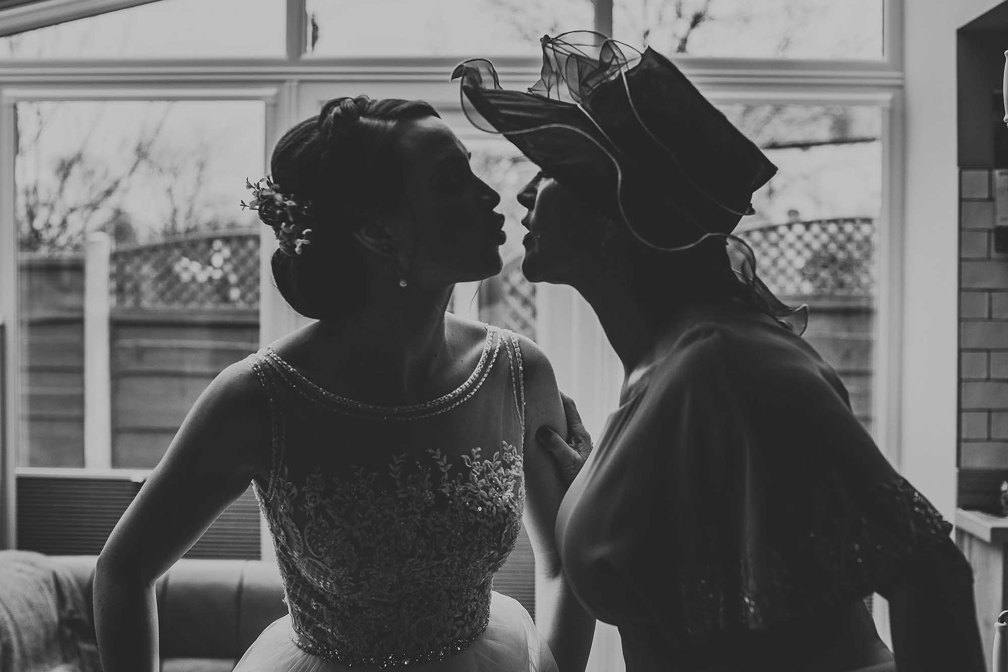 bride and her Mum Bolton School wedding
