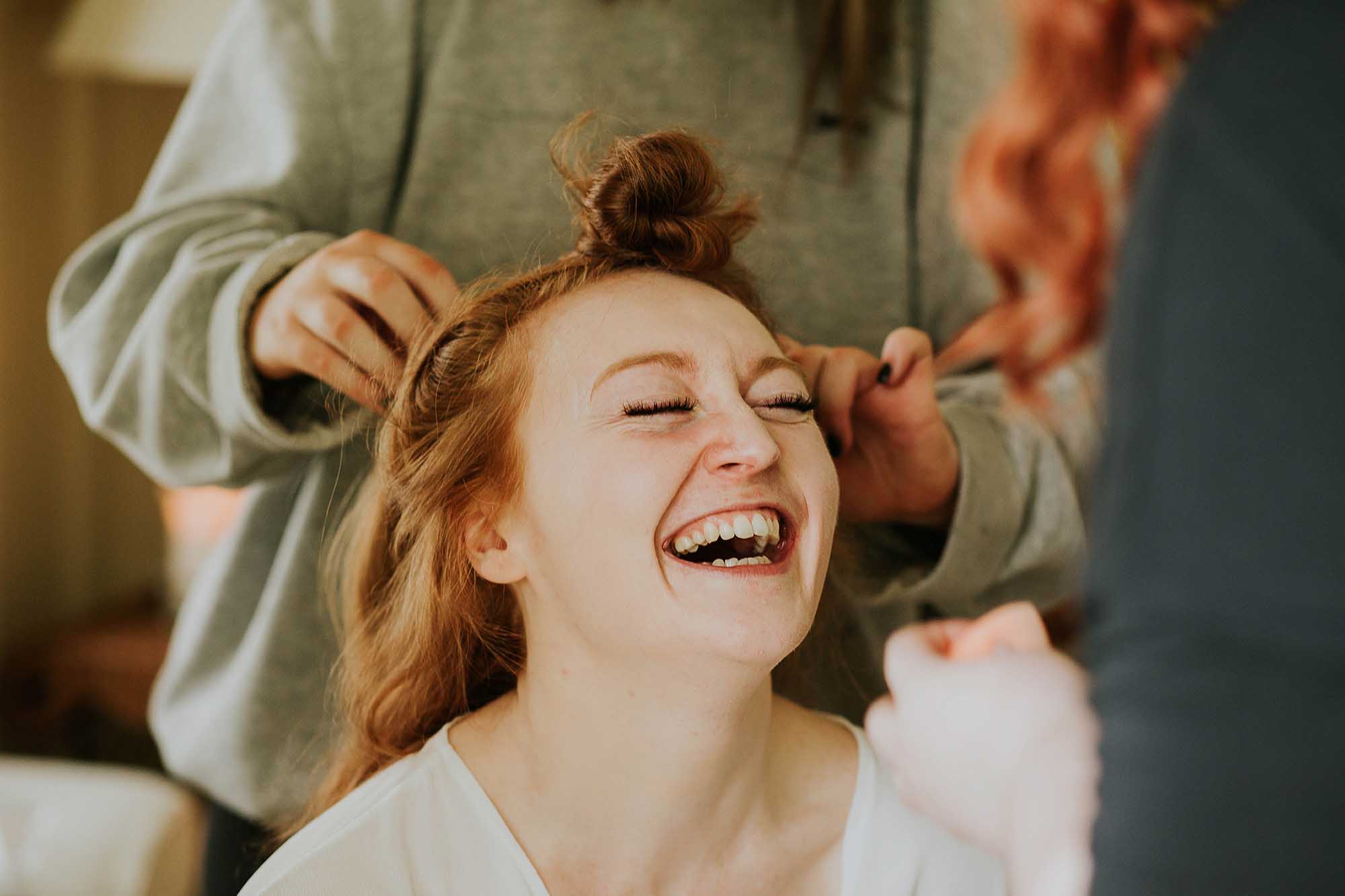 bridal prep at Combermere Abbey wedding