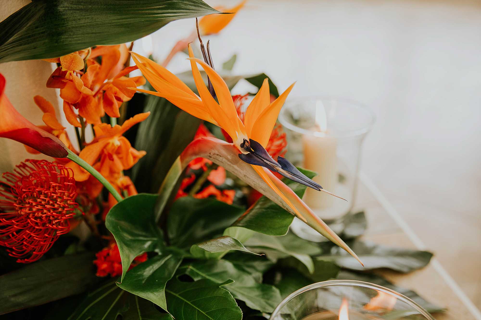 Tropical wedding flowers