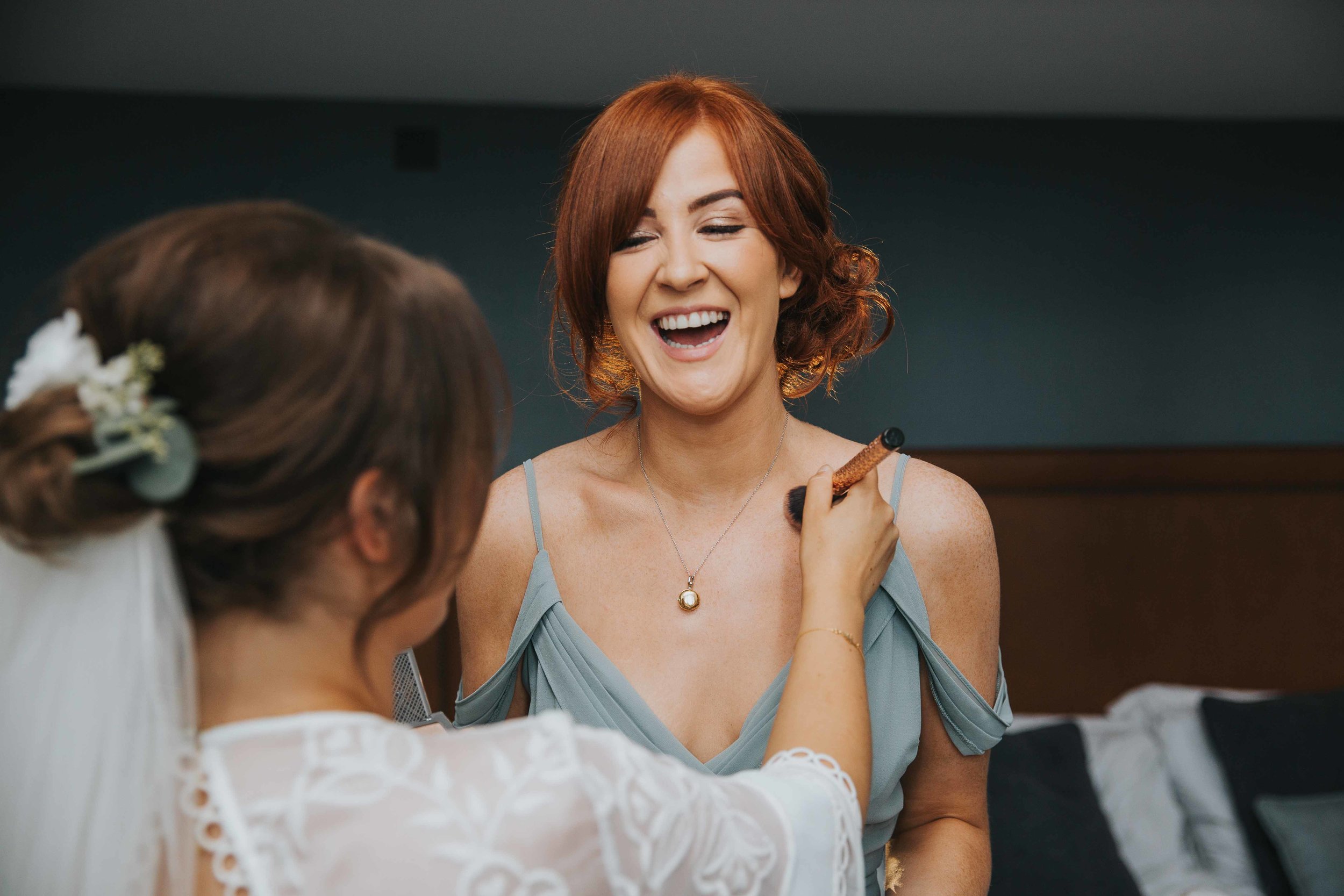 bridesmaids laughing hotel wedding venue Manchester