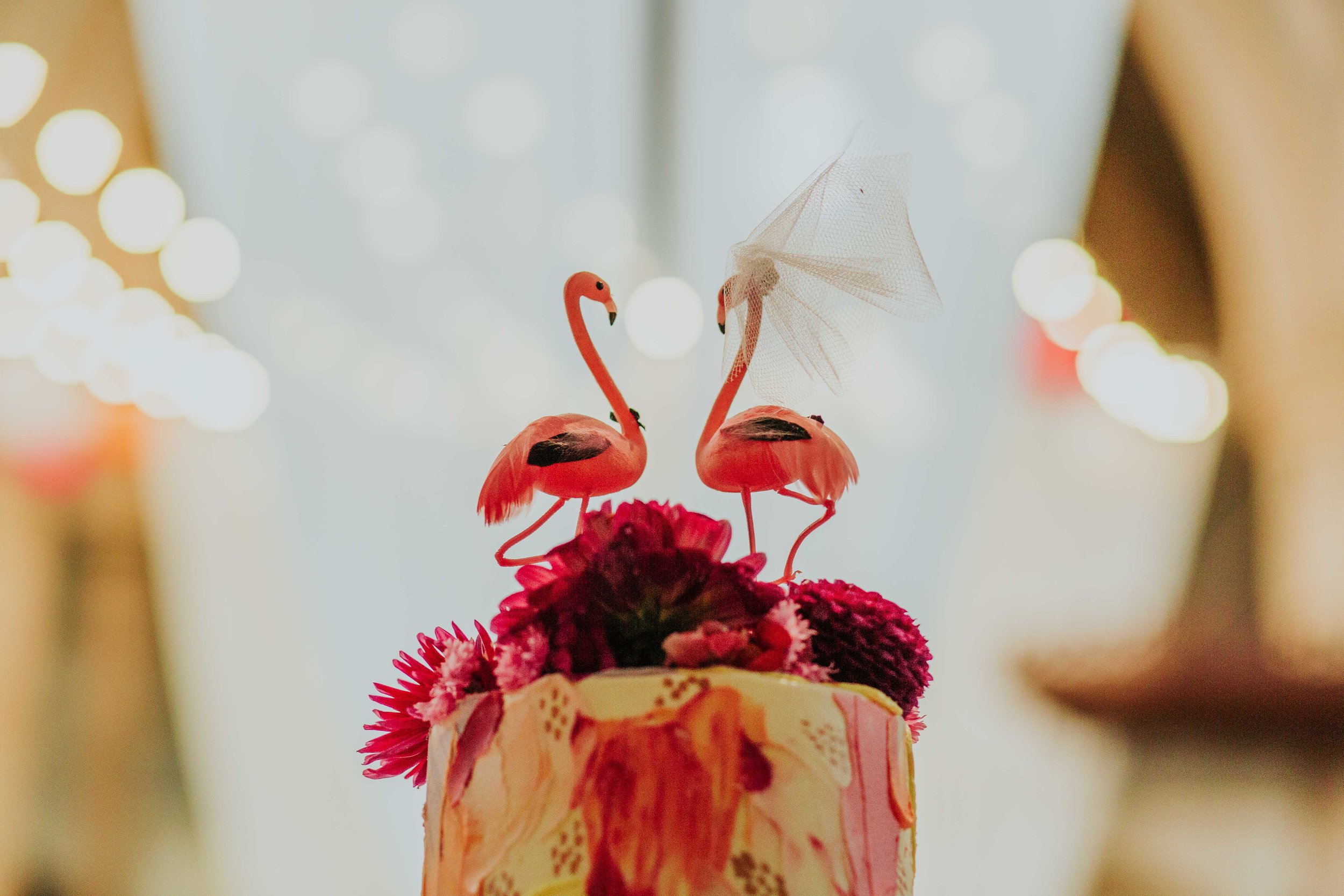 flamingo wedding cake toppers