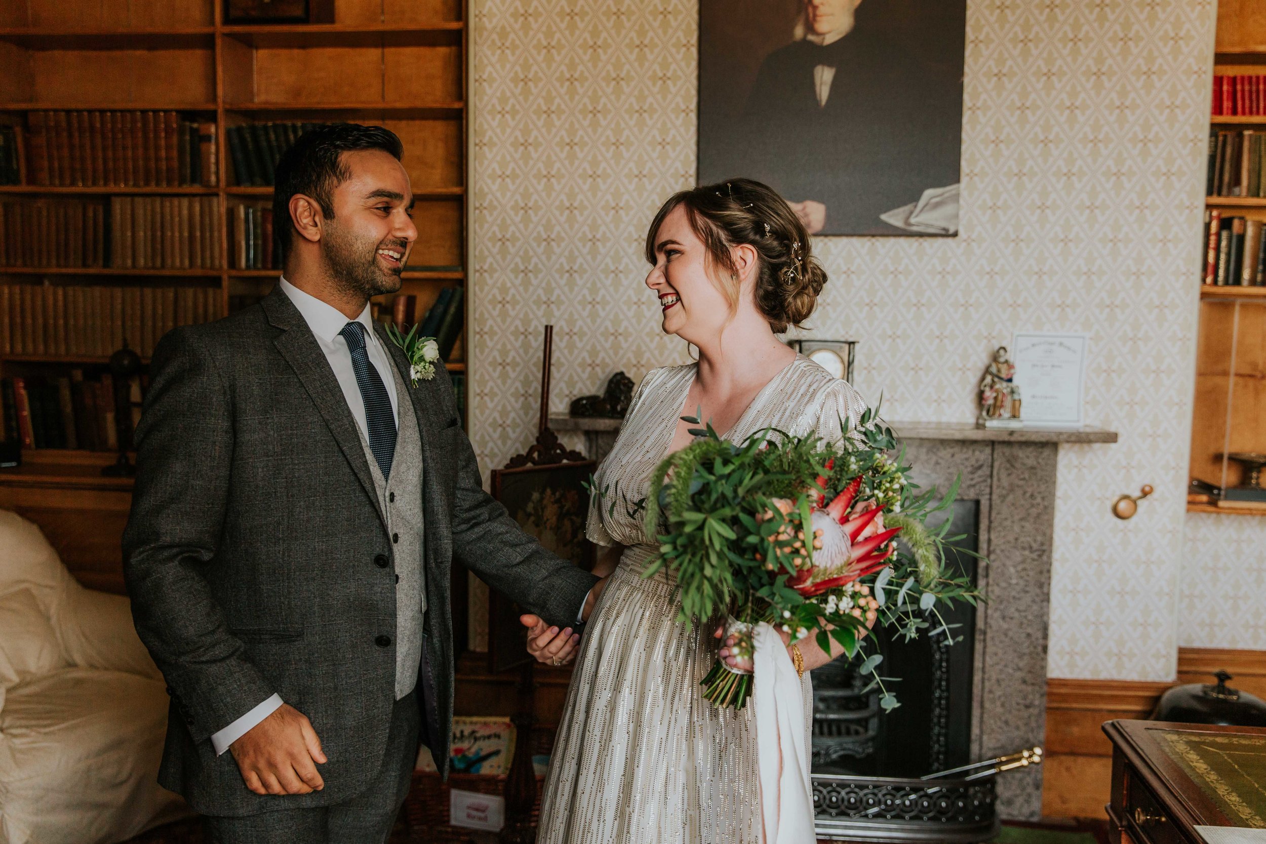 an intimate wedding at Elizabeth Gaskell's House