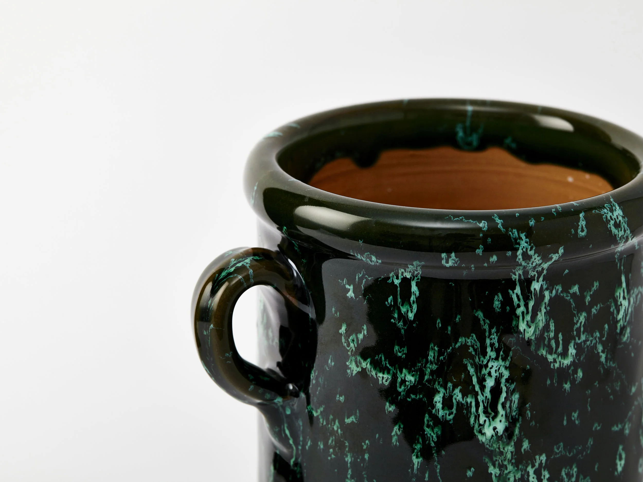 Emma Cerasulo_Tall Splatter Ceramic Planter Green_Detail.jpg
