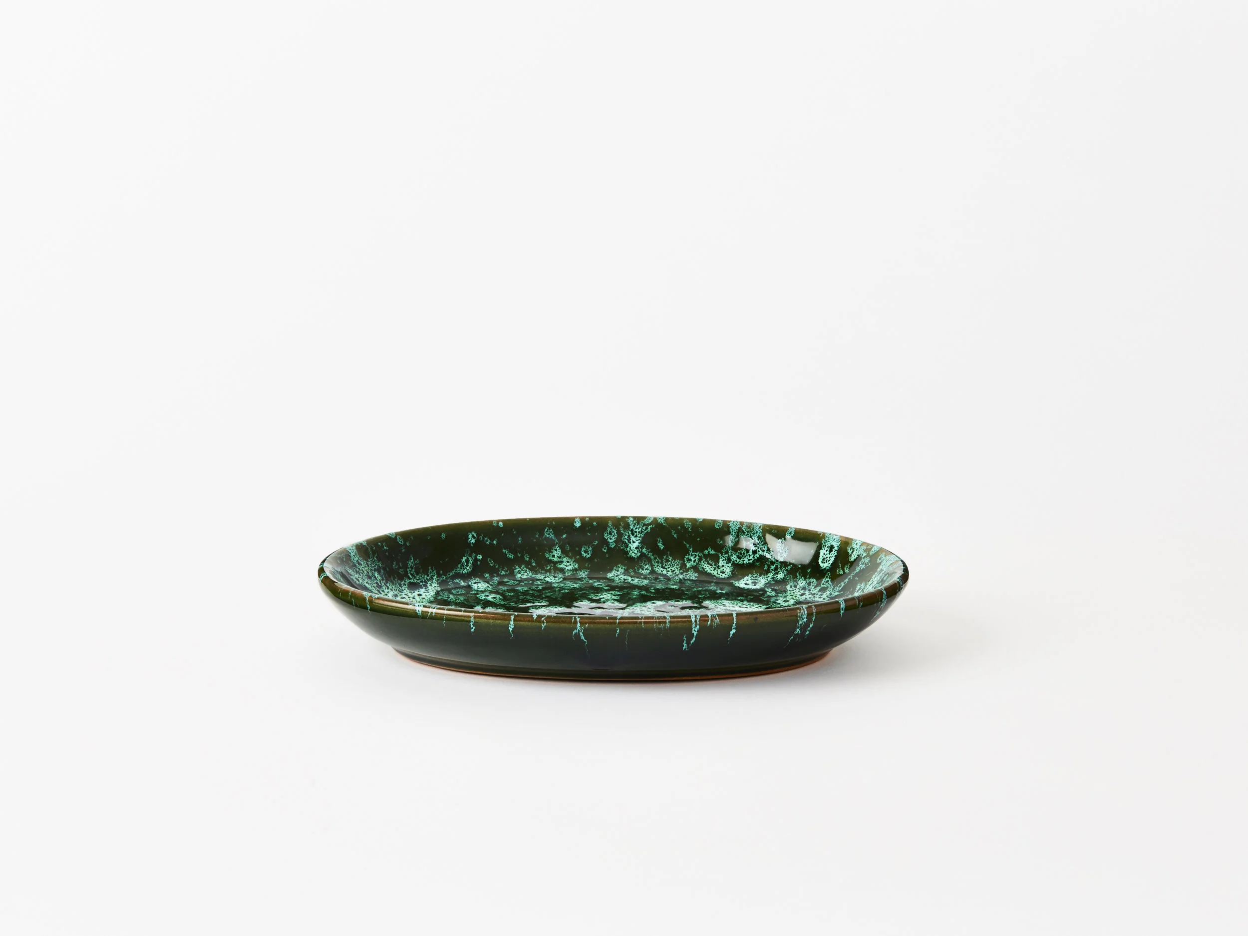 Emma Cerasulo_ Splatter Ceramic Small Oval Platter Green.jpg