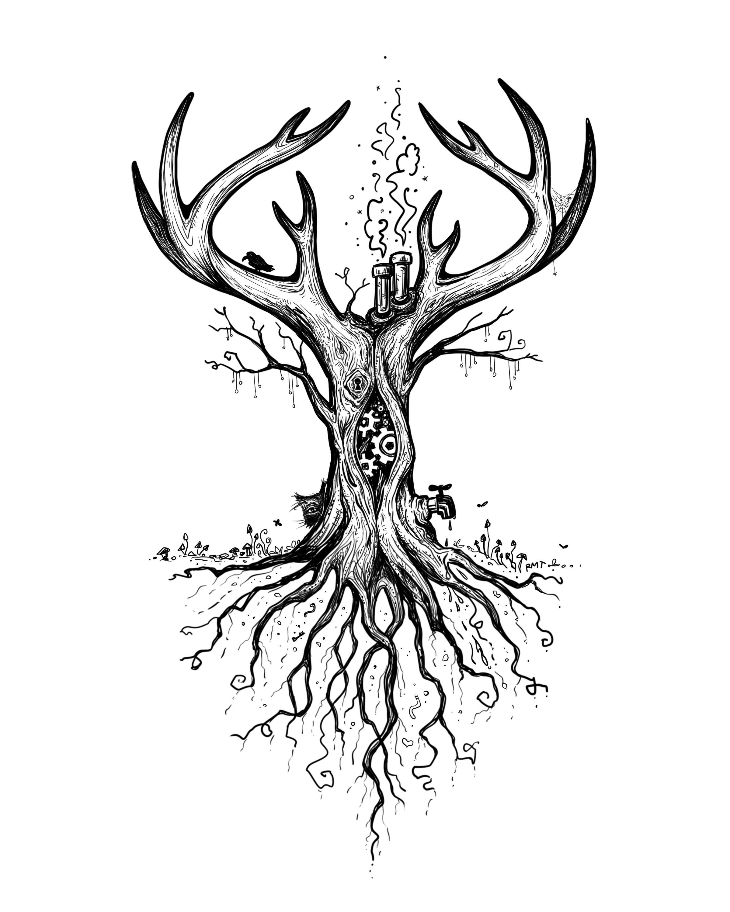 Steampunk antler tree.PNG