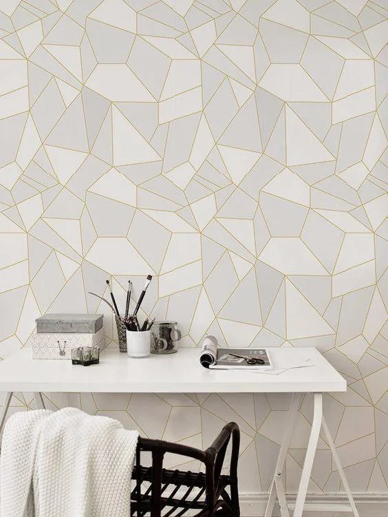 Inspiration 3D wallpaper with light triangles, £30/ €34 from etsy.com