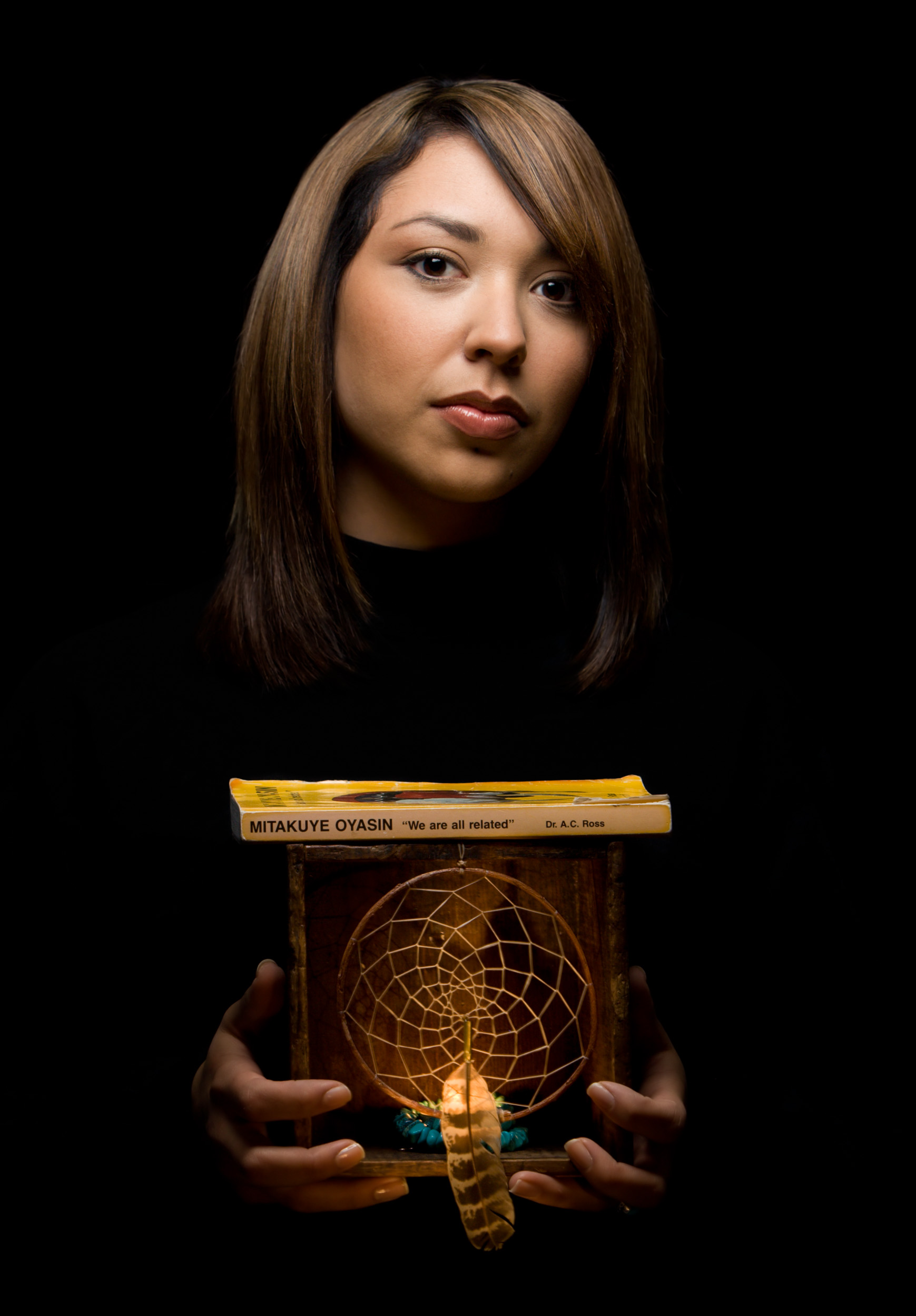 Growing up, I didn’t take the opportunity to learn about my heritage or the rich history of my people. As I get older, I find myself starving for new knowledge of my culture and I find the views of the Oglala fascinating. Learning the history and spirituality of the Sioux has opened my eyes to a new world and it has given me a sense of individuality. My box contains a dream catcher, my mother’s turquoise necklace and a book about the Sioux religion, Mitakuye Oyasin, meaning “We are all related.” Melissa B. Lawrence, Kansas 2006
