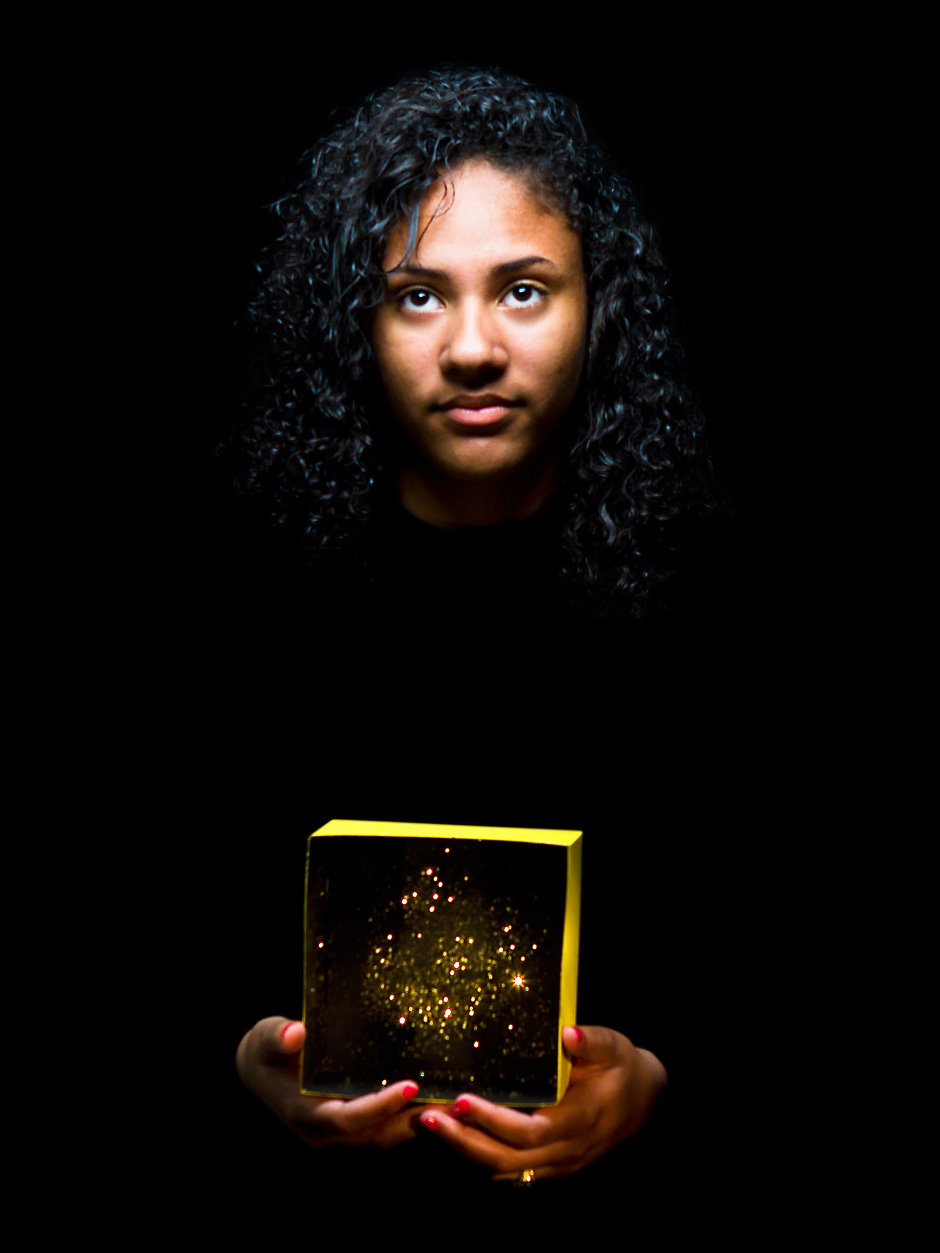 I left my box empty because I don’t know who I am yet and what I want to be and believe in. I haven’t figured that out yet. I decorated it – black and yellow paint with sparkles, because I know I am not dull. I just don’t know who I am yet. Dasia F. The Met, Providence RI 2012