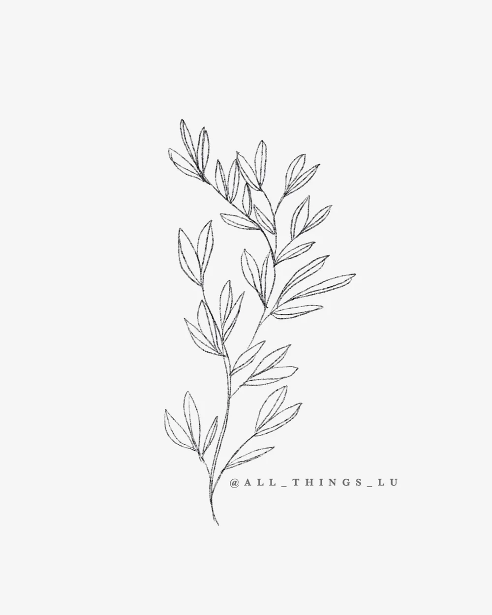 Stem With Leaves Pattern In Procreate All Things Lu Calligraphy Design